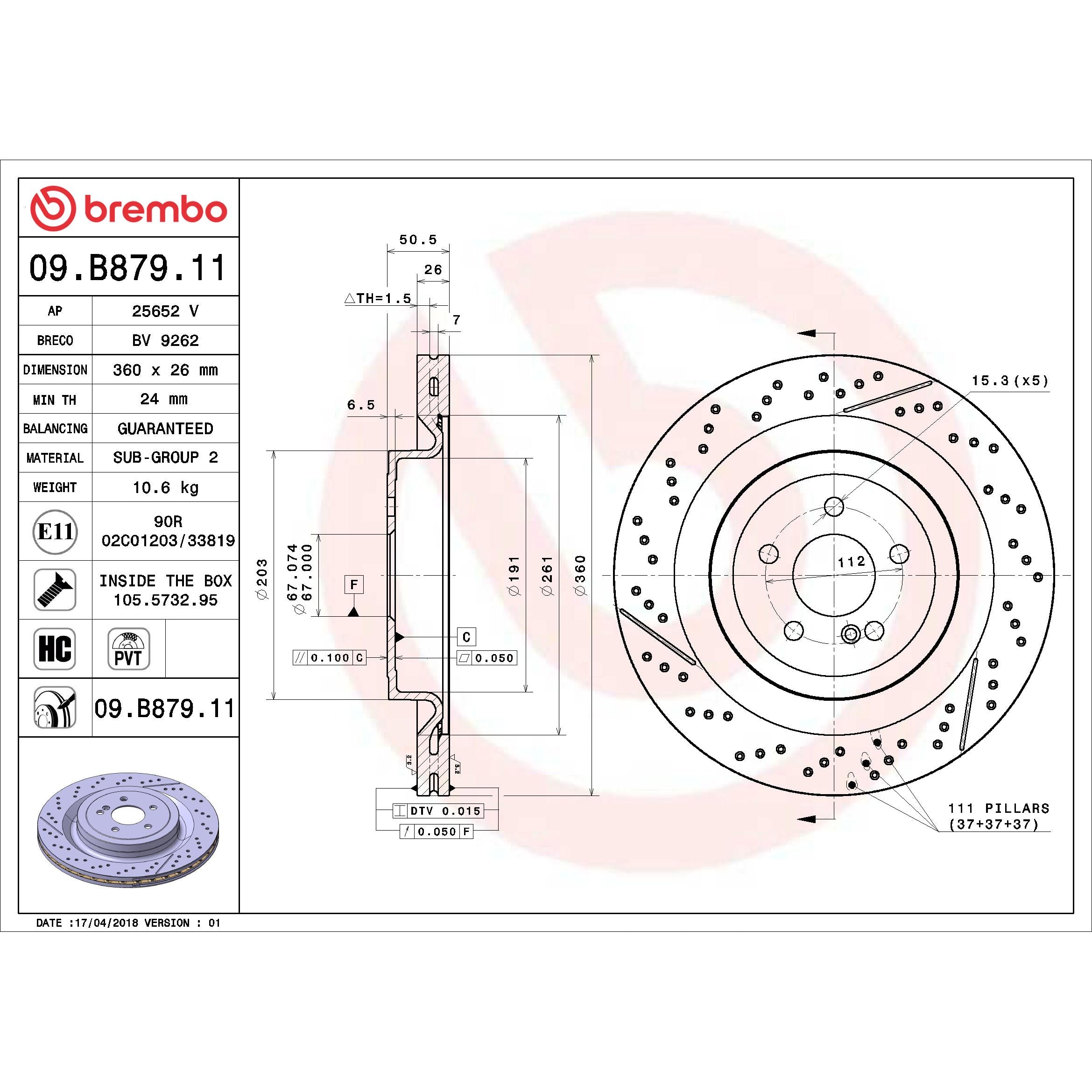 Brembo Disc Brake Rotor 09.B879.11