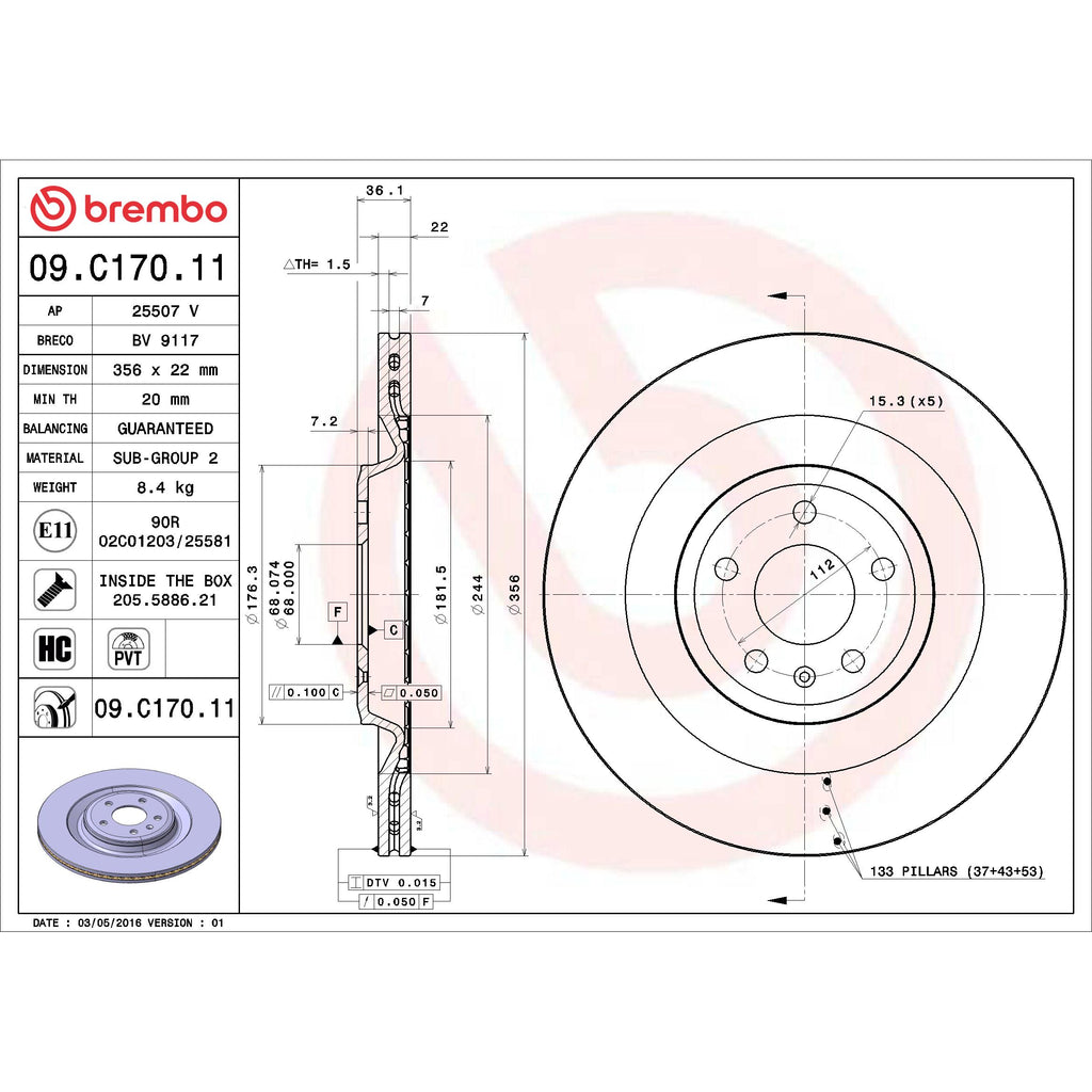 Brembo Disc Brake Rotor 09.C170.11