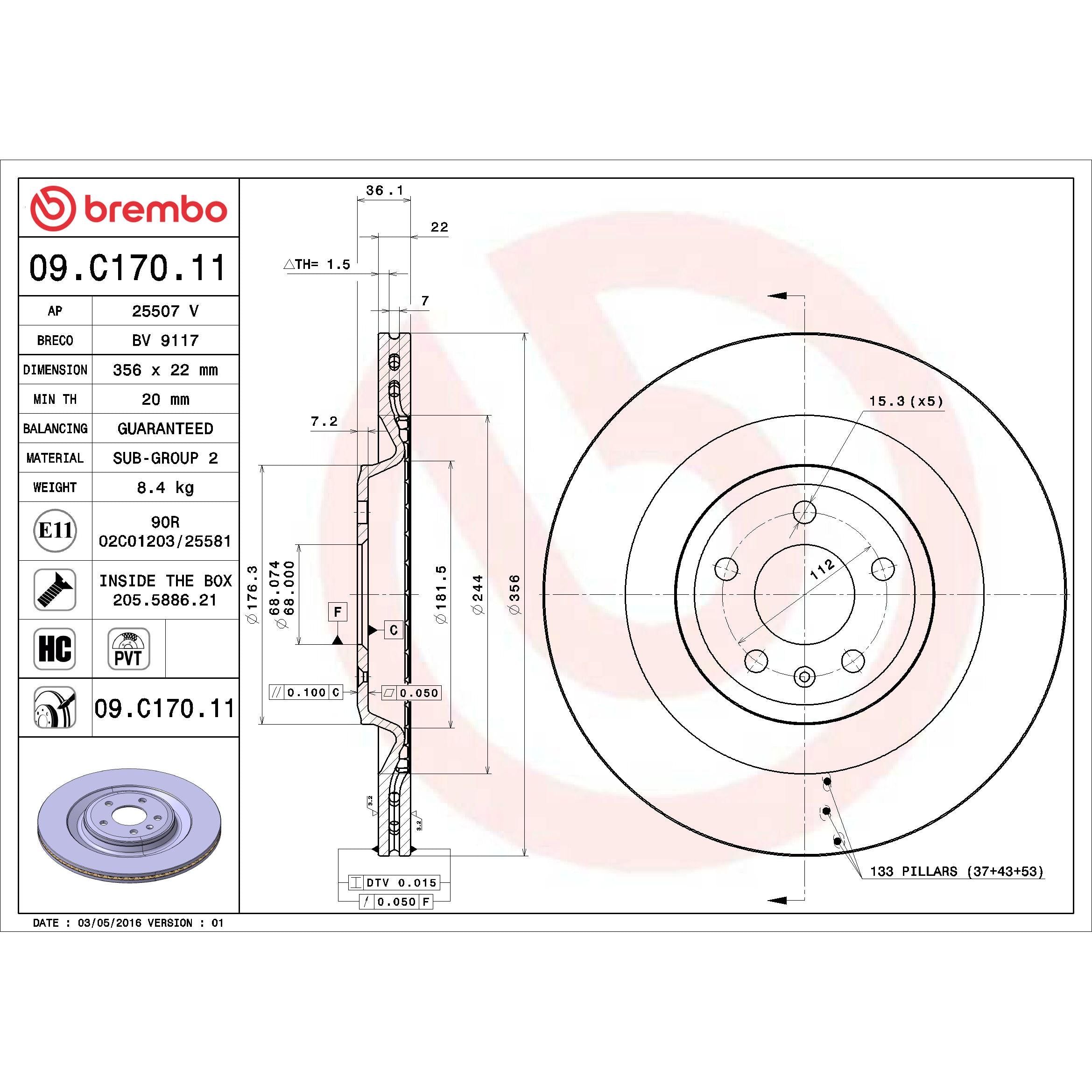 Brembo Disc Brake Rotor 09.C170.11
