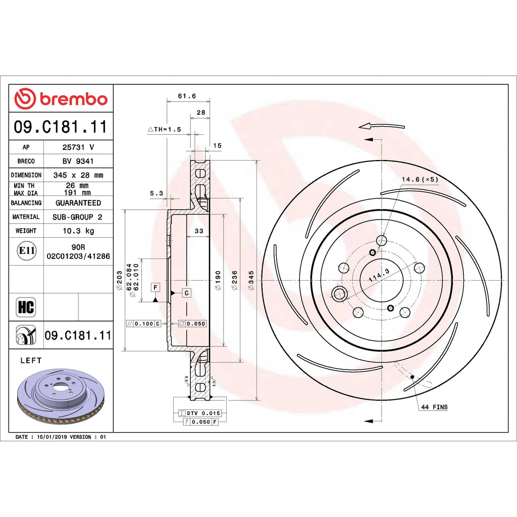 Brembo Disc Brake Rotor 09.C181.11