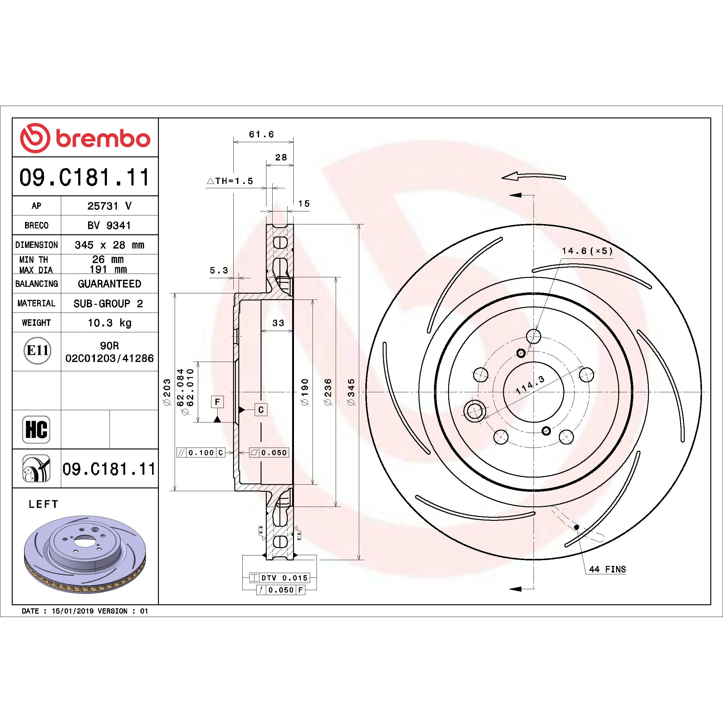 Brembo Disc Brake Rotor 09.C181.11