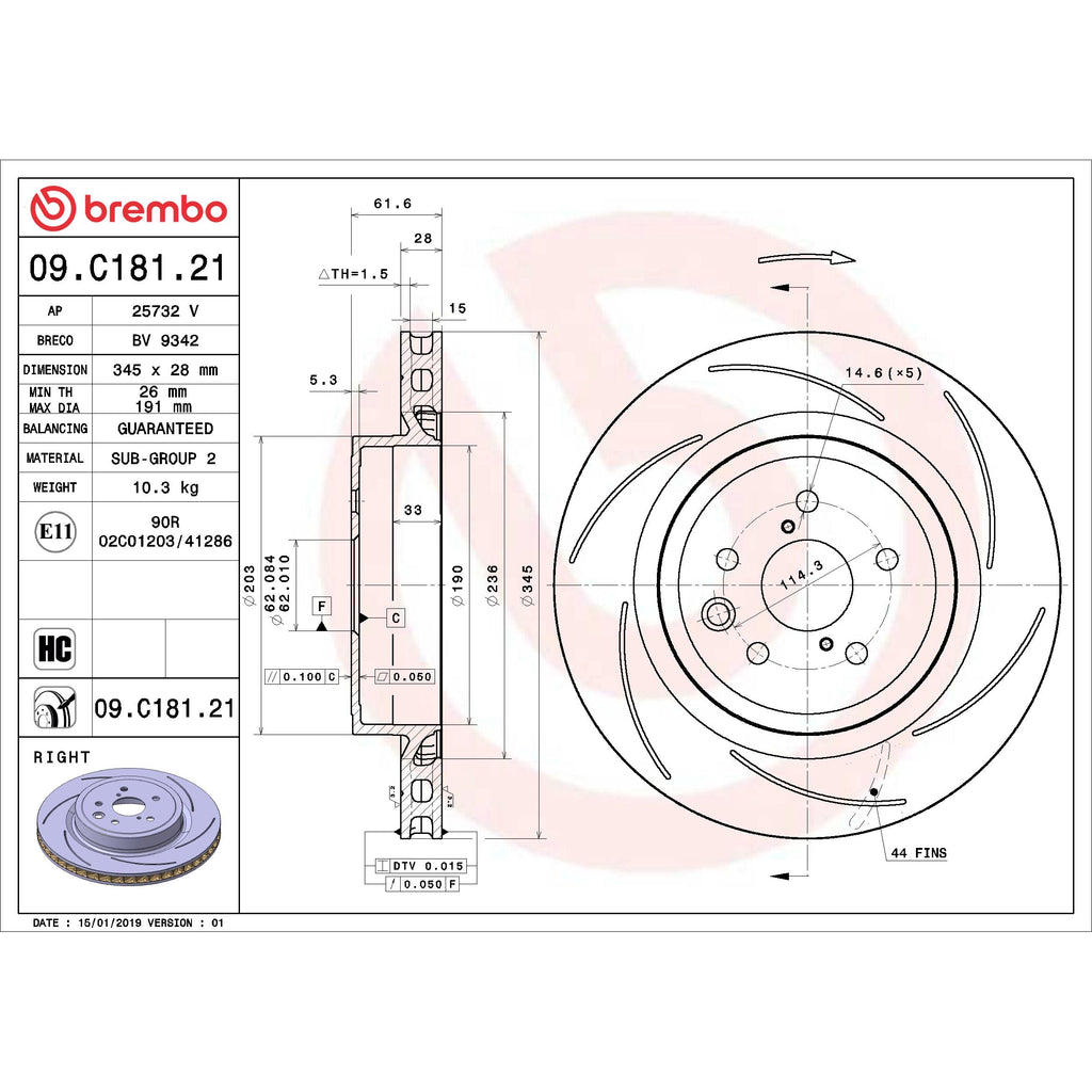 Brembo Disc Brake Rotor 09.C181.21