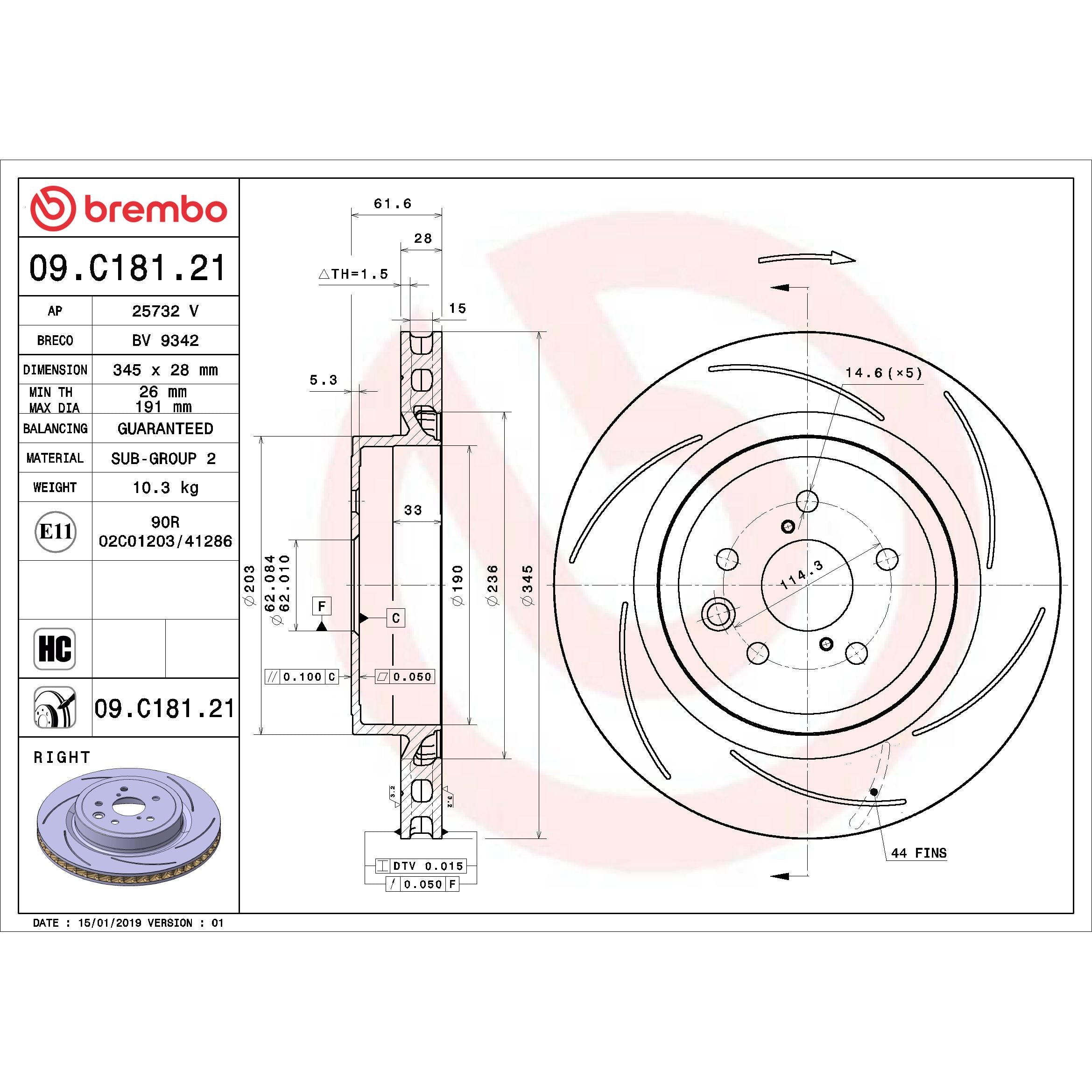 Brembo Disc Brake Rotor 09.C181.21