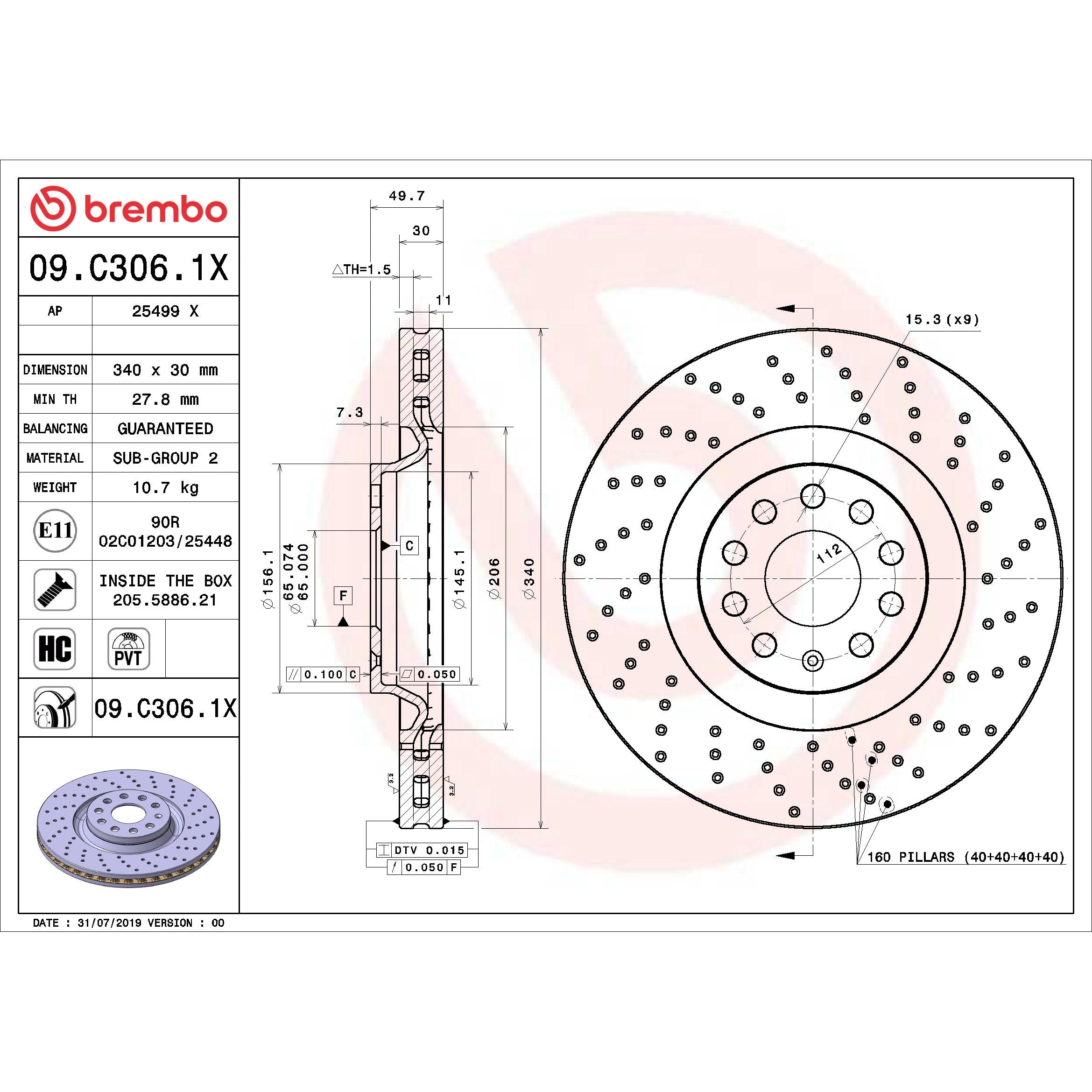 Brembo Disc Brake Rotor 09.C306.1X