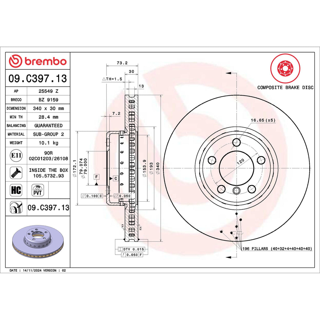 Brembo Disc Brake Rotor 09.C397.13