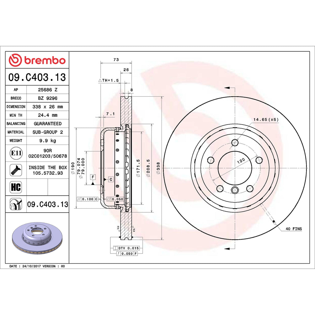 Brembo Disc Brake Rotor 09.C403.13