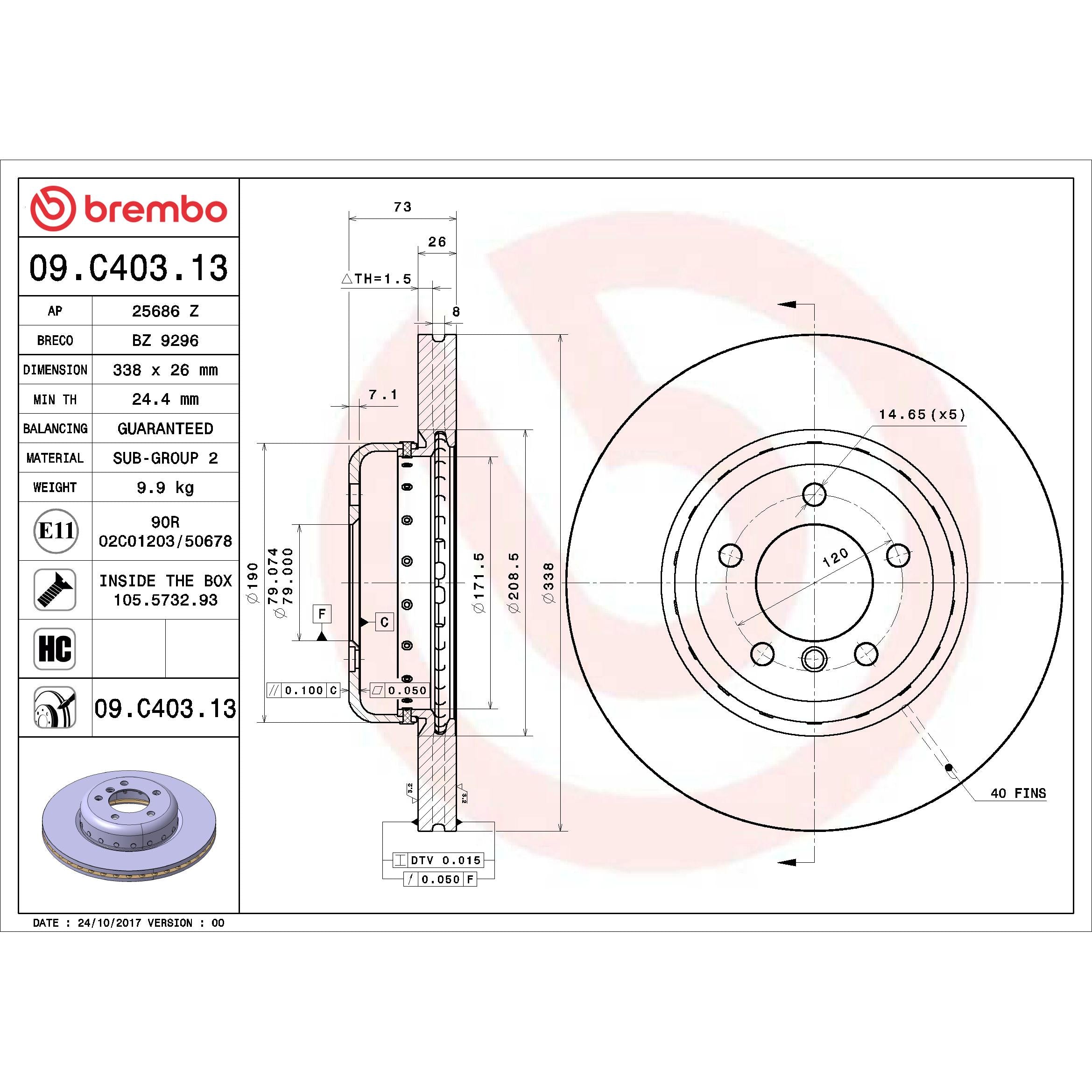 Brembo Disc Brake Rotor 09.C403.13