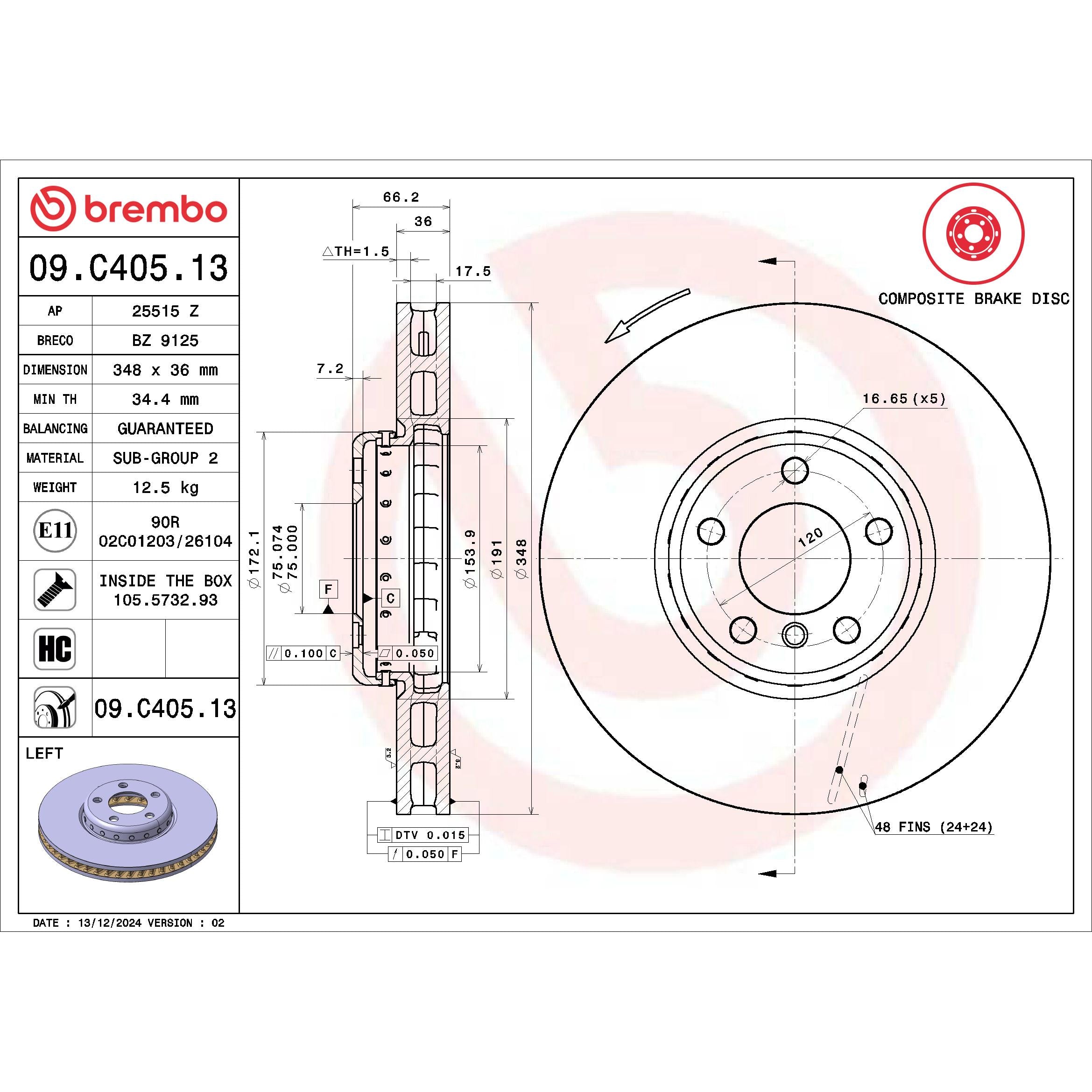 Brembo Disc Brake Rotor 09.C405.13