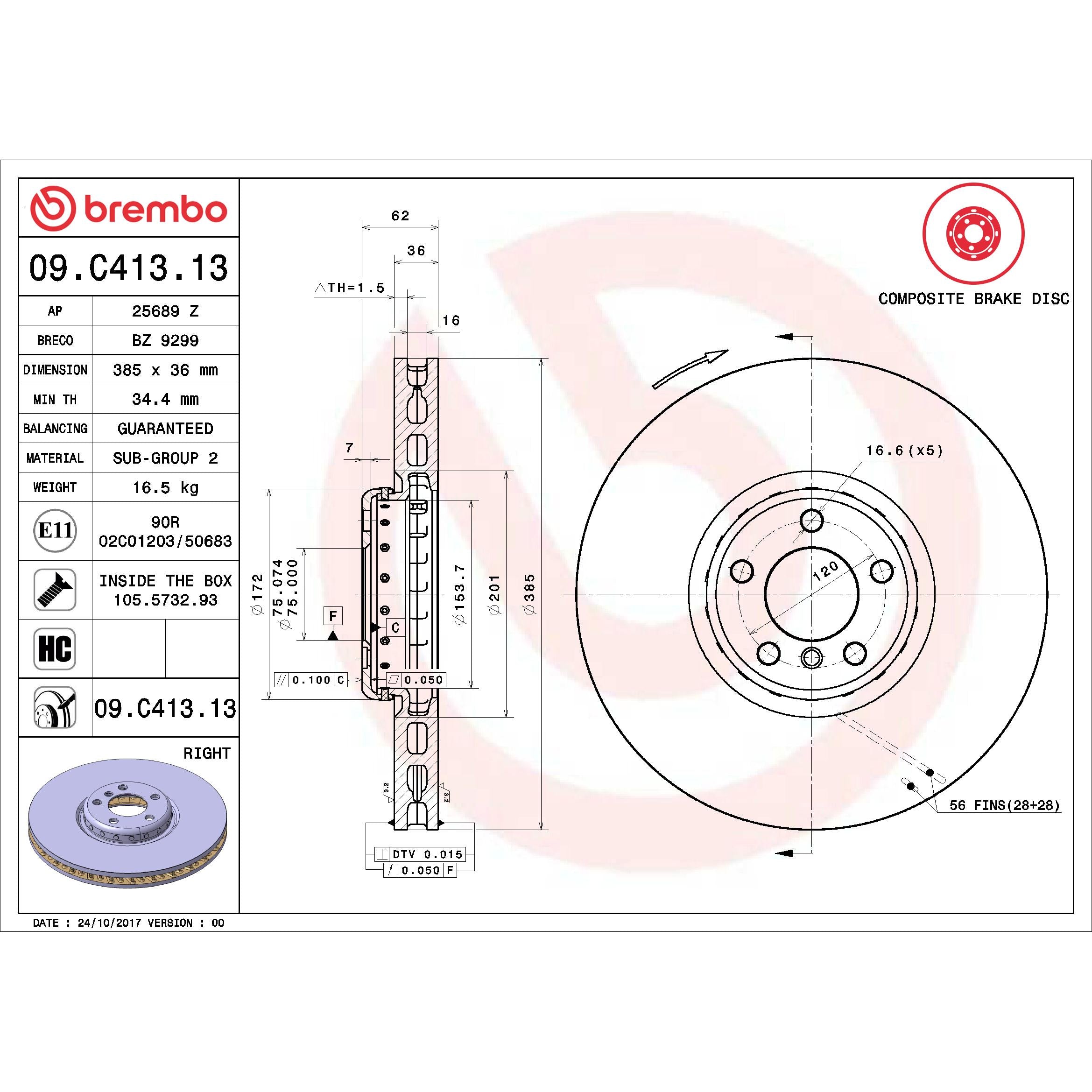 Brembo Disc Brake Rotor 09.C413.13