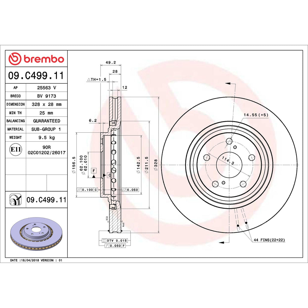 Brembo Disc Brake Rotor 09.C499.11