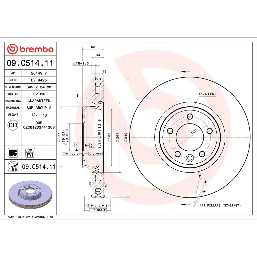 Brembo Disc Brake Rotor 09.C514.11