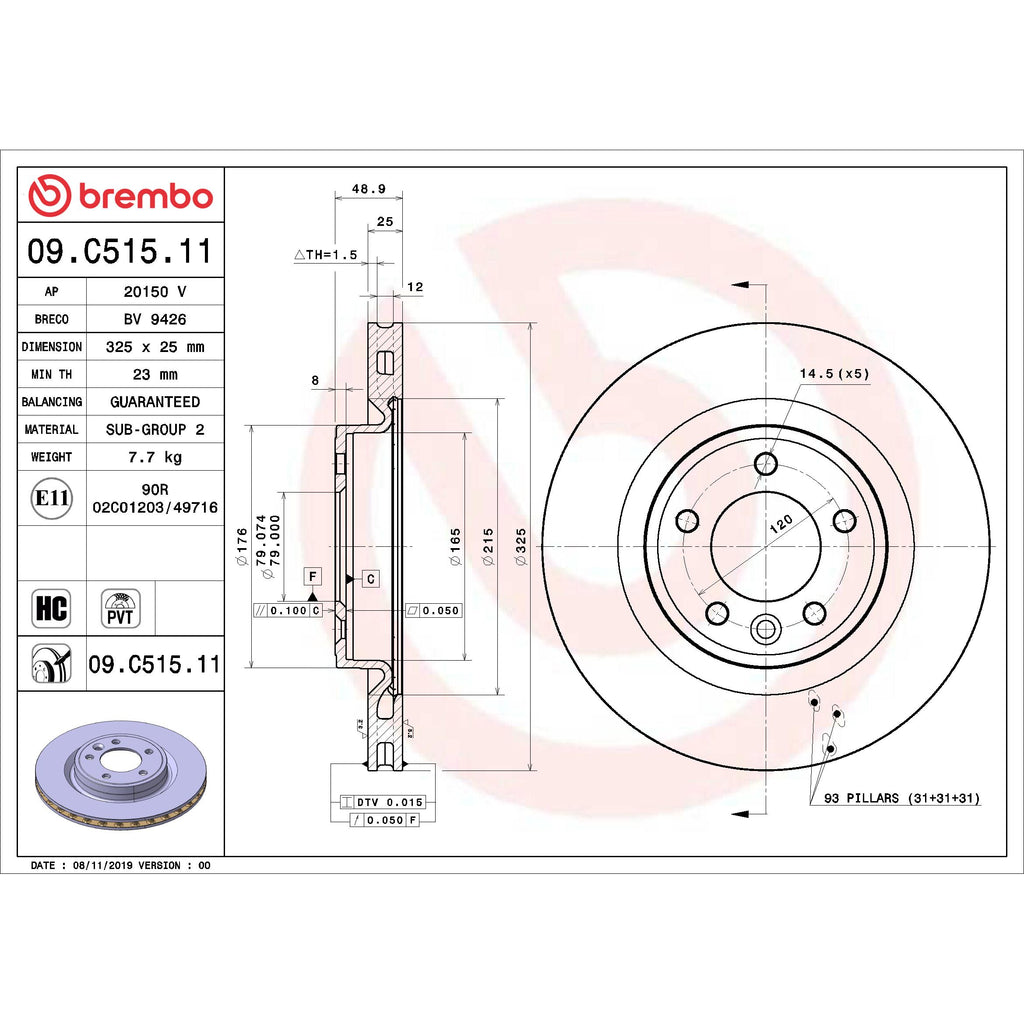 Brembo Disc Brake Rotor 09.C515.11
