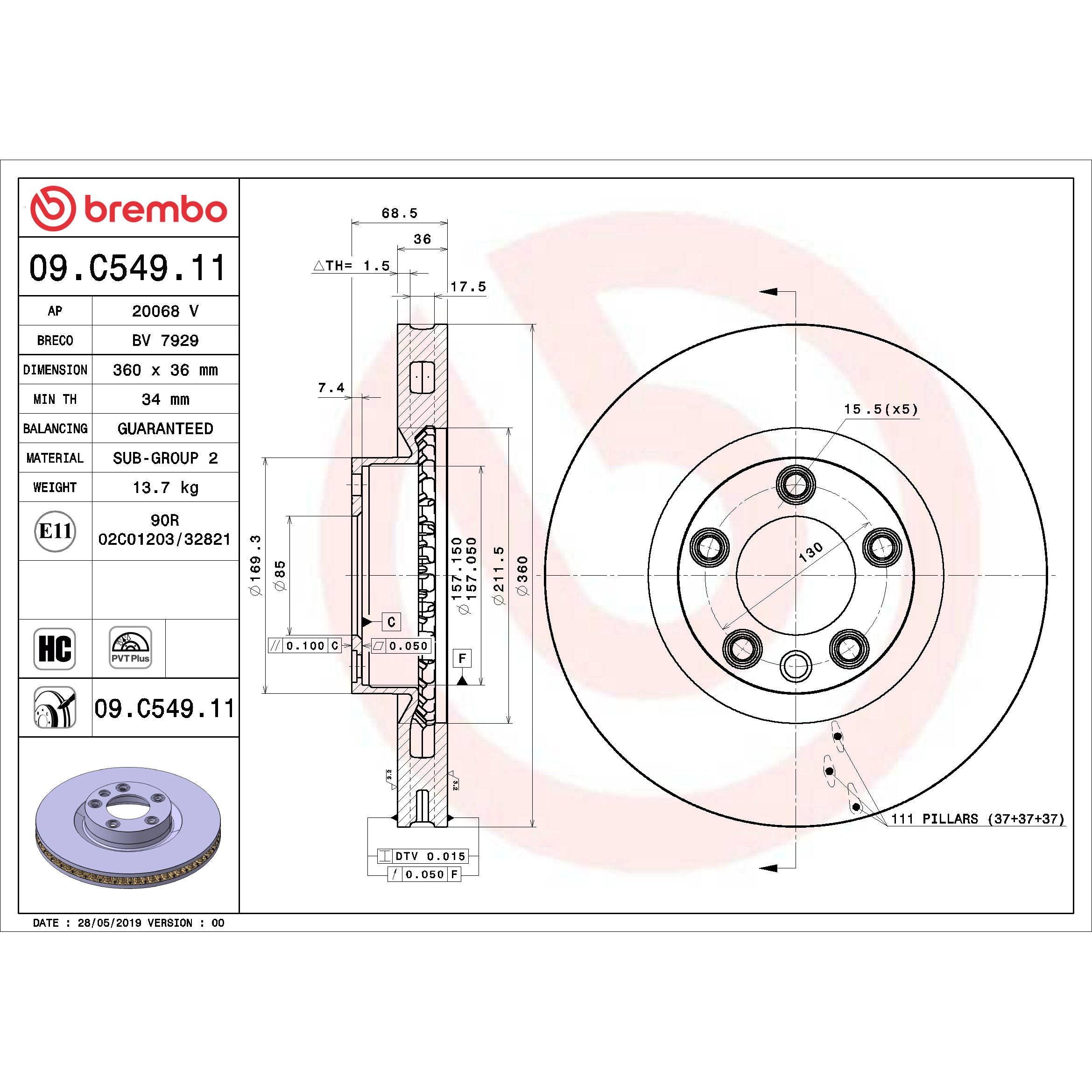 Brembo Disc Brake Rotor 09.C549.11