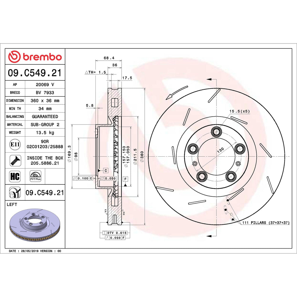 Brembo Disc Brake Rotor 09.C549.21