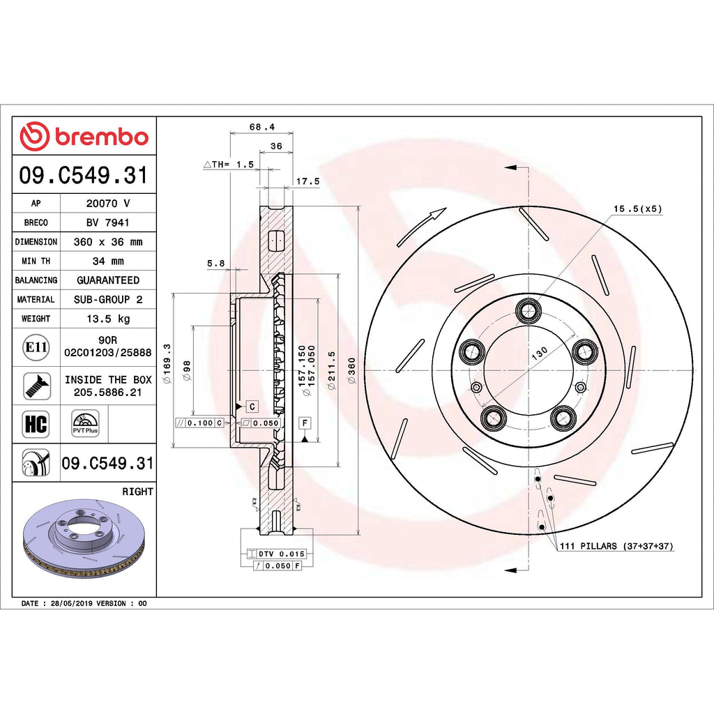 Brembo Disc Brake Rotor 09.C549.31