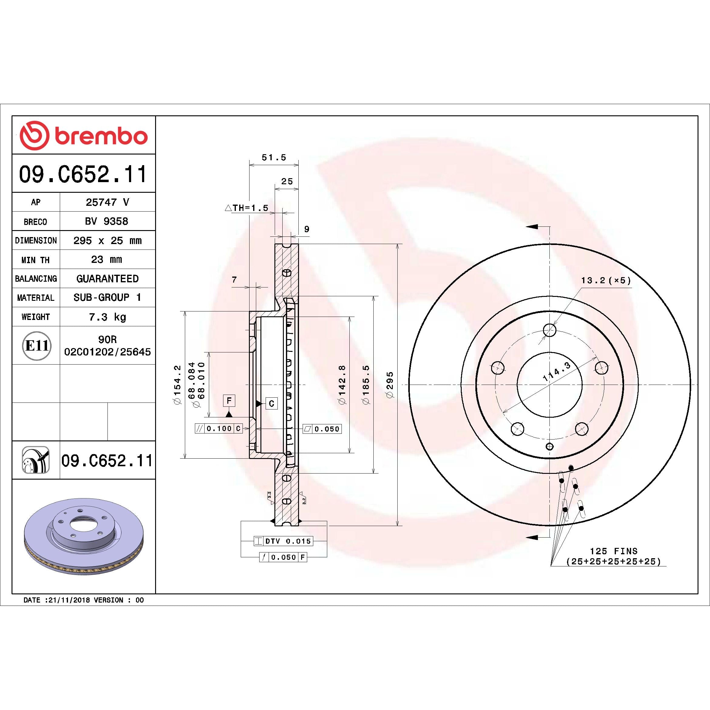 Brembo Disc Brake Rotor 09.C652.11