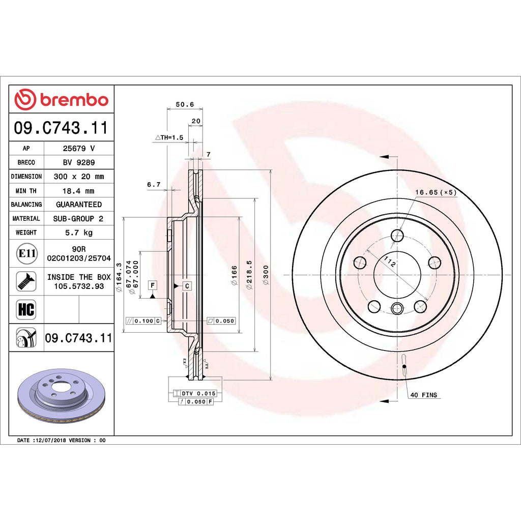 Brembo Disc Brake Rotor 09.C743.11