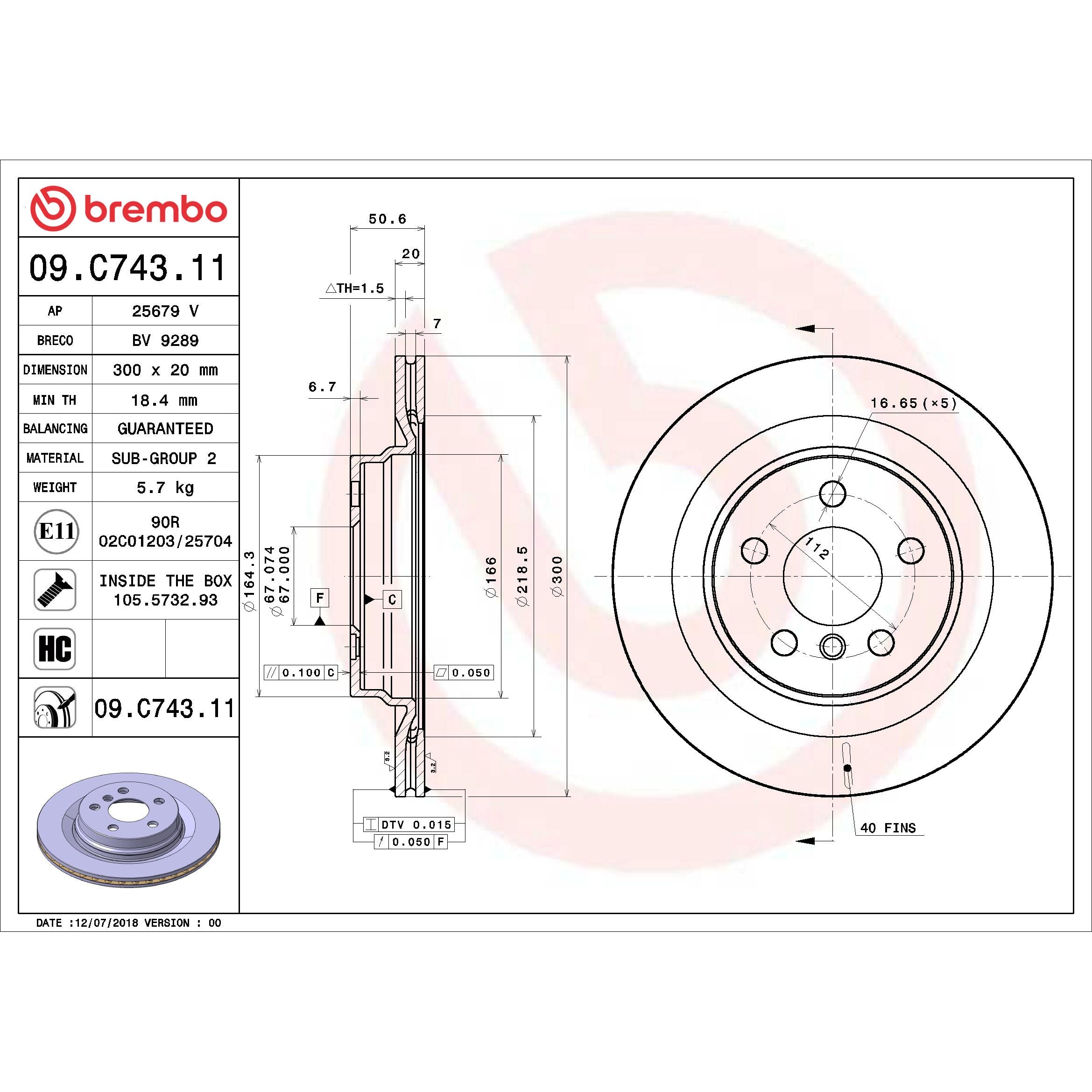 Brembo Disc Brake Rotor 09.C743.11