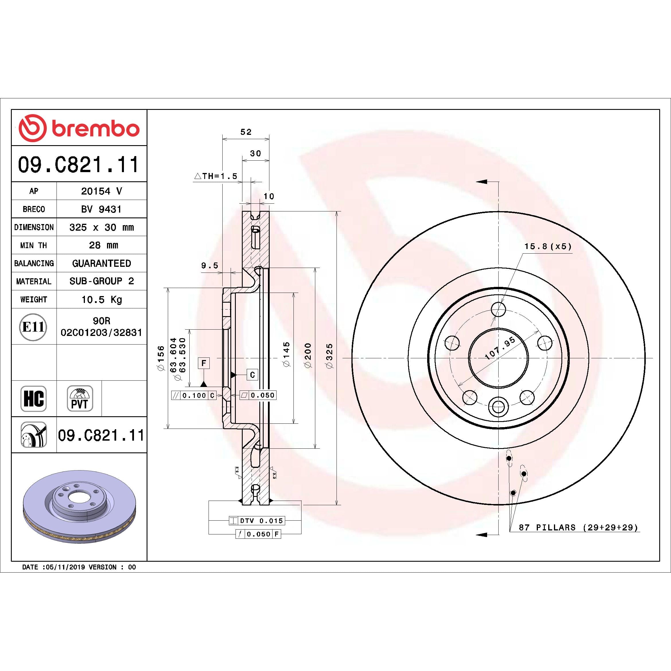 Brembo Disc Brake Rotor 09.C821.11