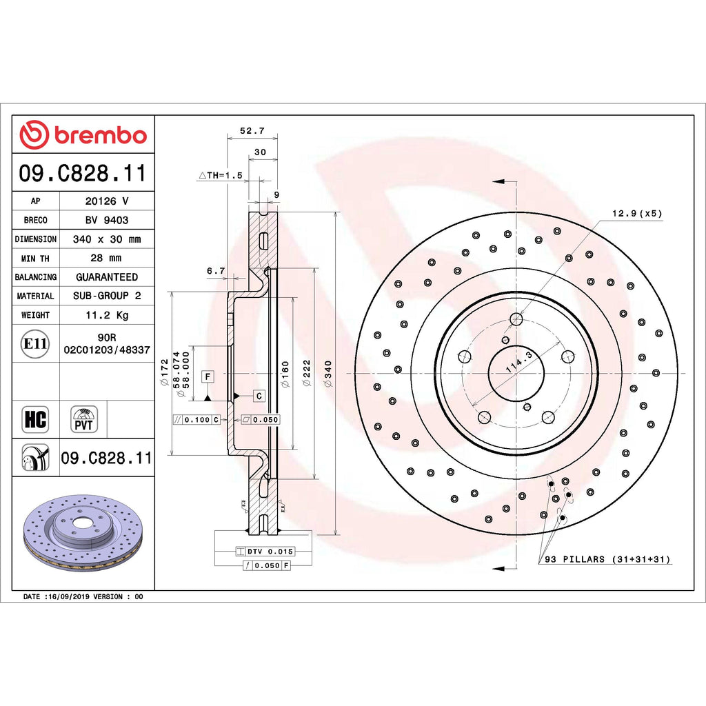 Brembo Disc Brake Rotor 09.C828.11