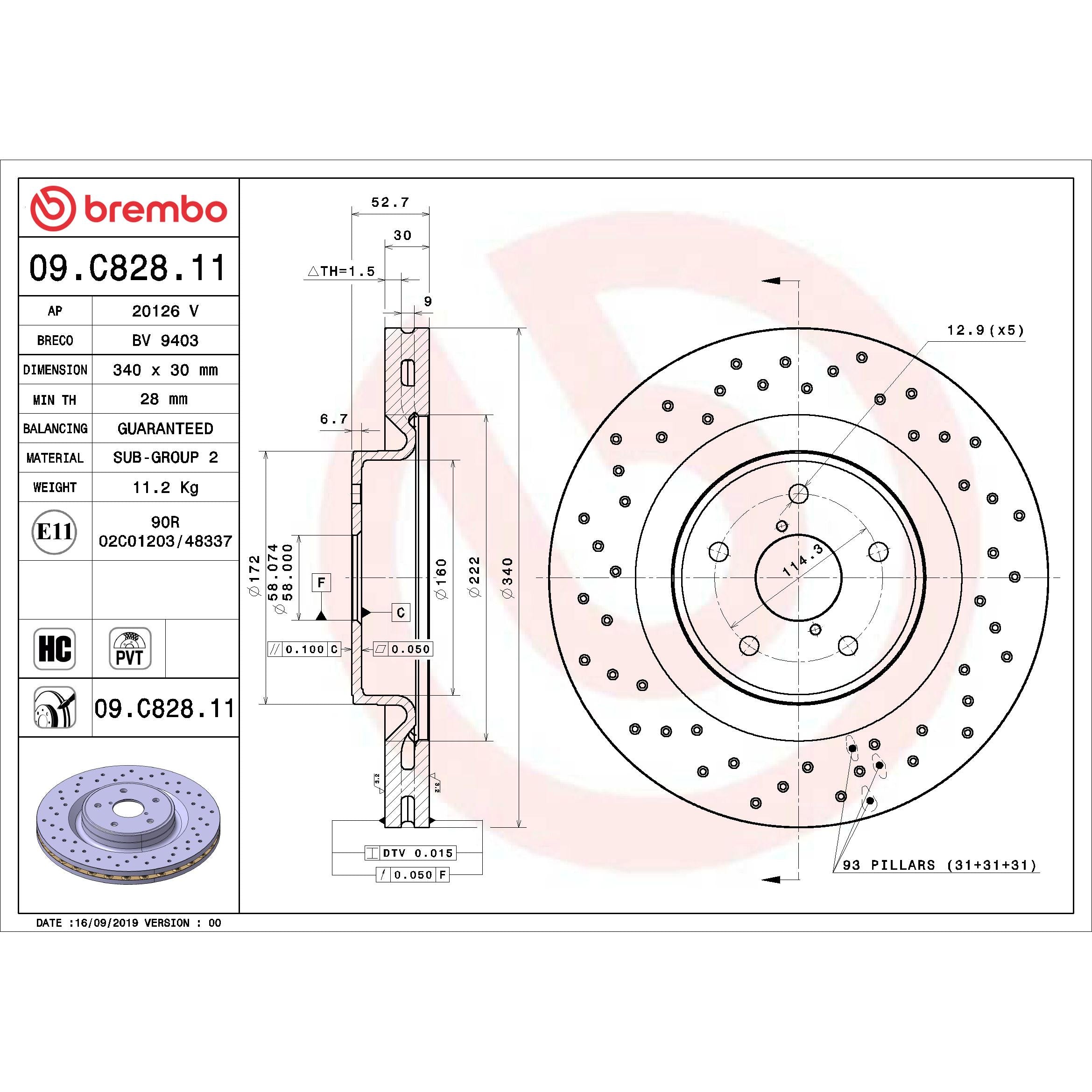 Brembo Disc Brake Rotor 09.C828.11