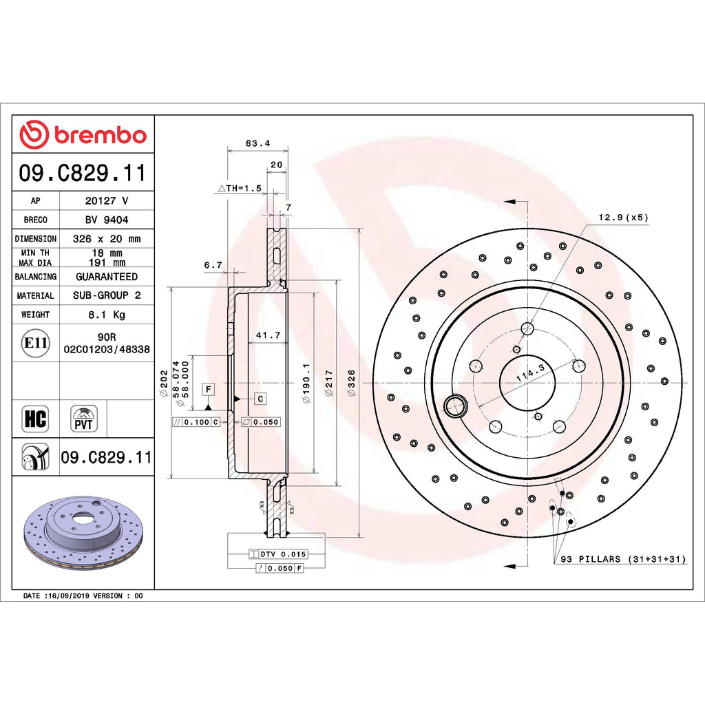 Brembo Disc Brake Rotor 09.C829.11
