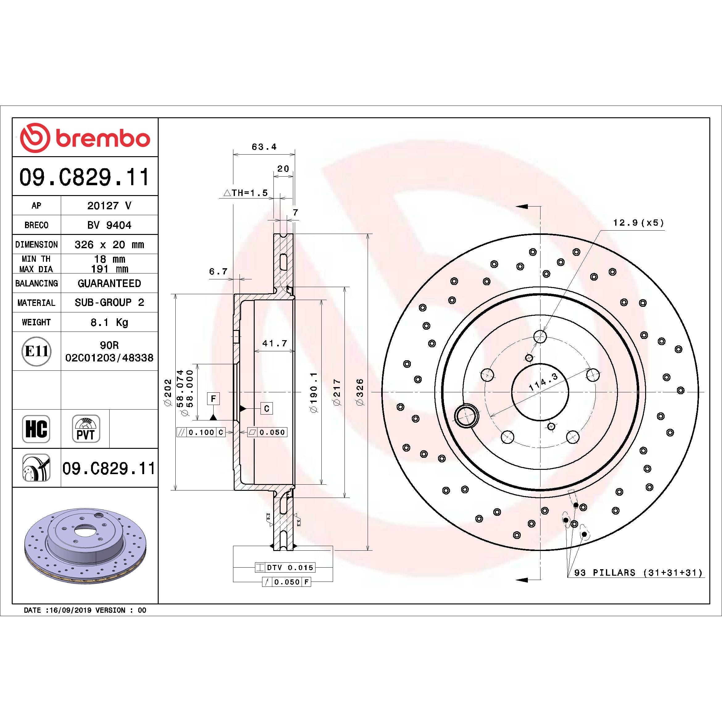 Brembo Disc Brake Rotor 09.C829.11