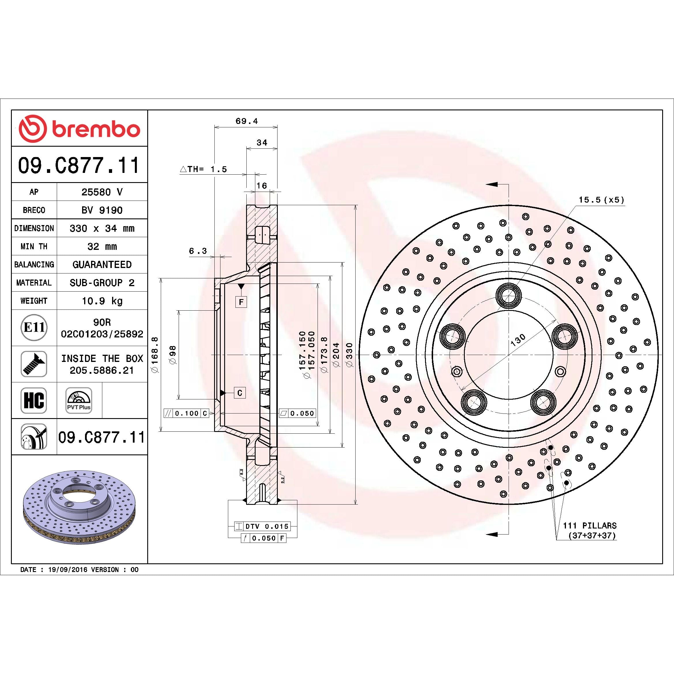 Brembo Disc Brake Rotor 09.C877.11