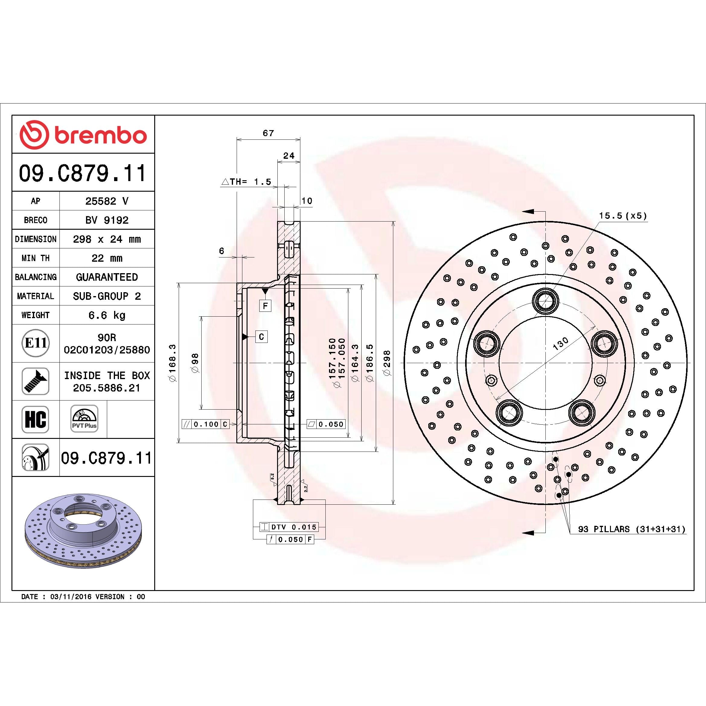 Brembo Disc Brake Rotor 09.C879.11