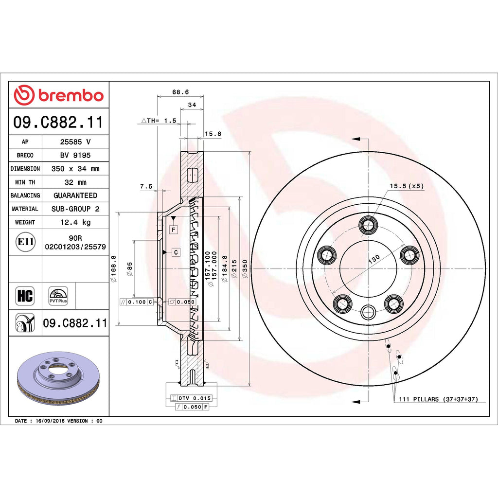 Brembo Disc Brake Rotor 09.C882.11