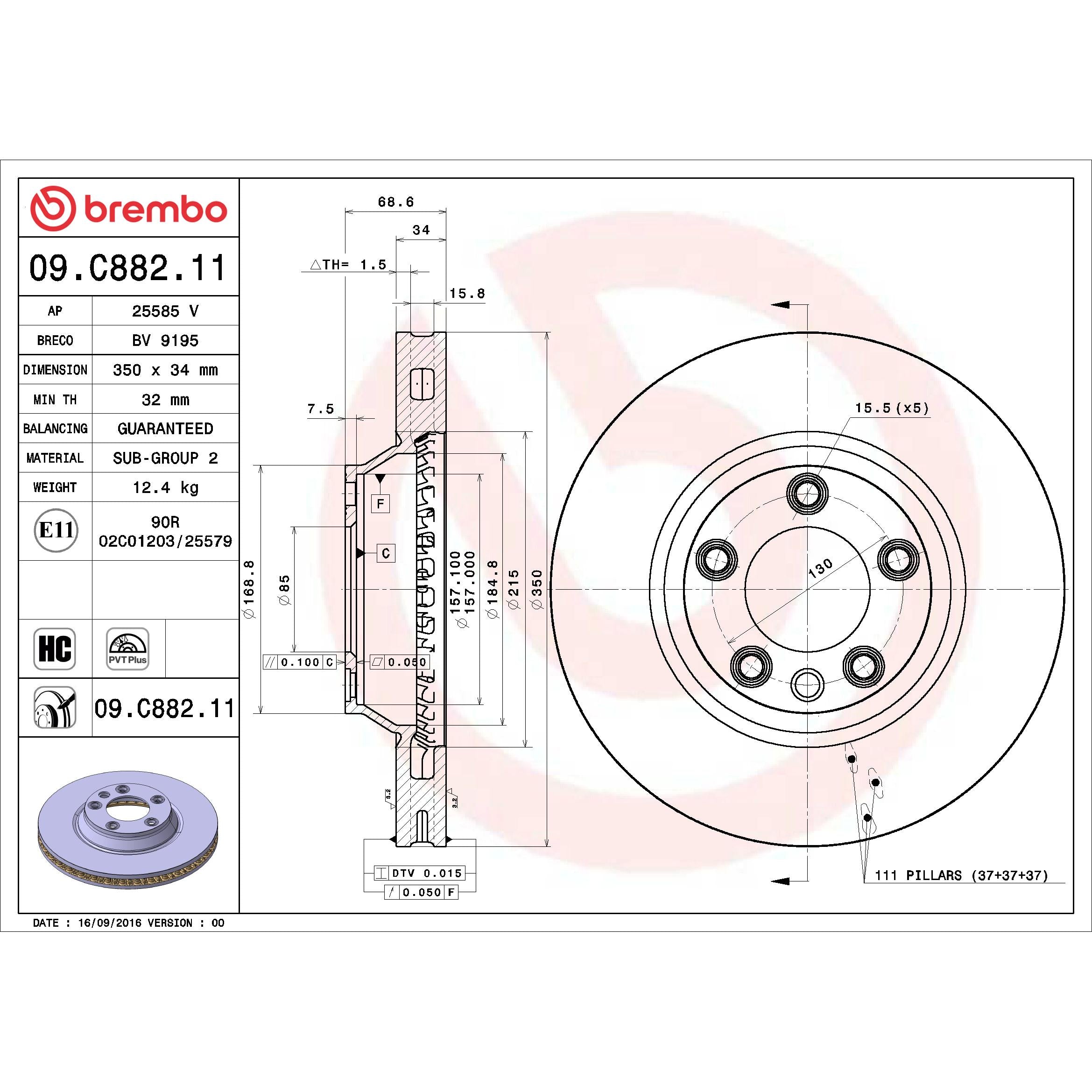 Brembo Disc Brake Rotor 09.C882.11