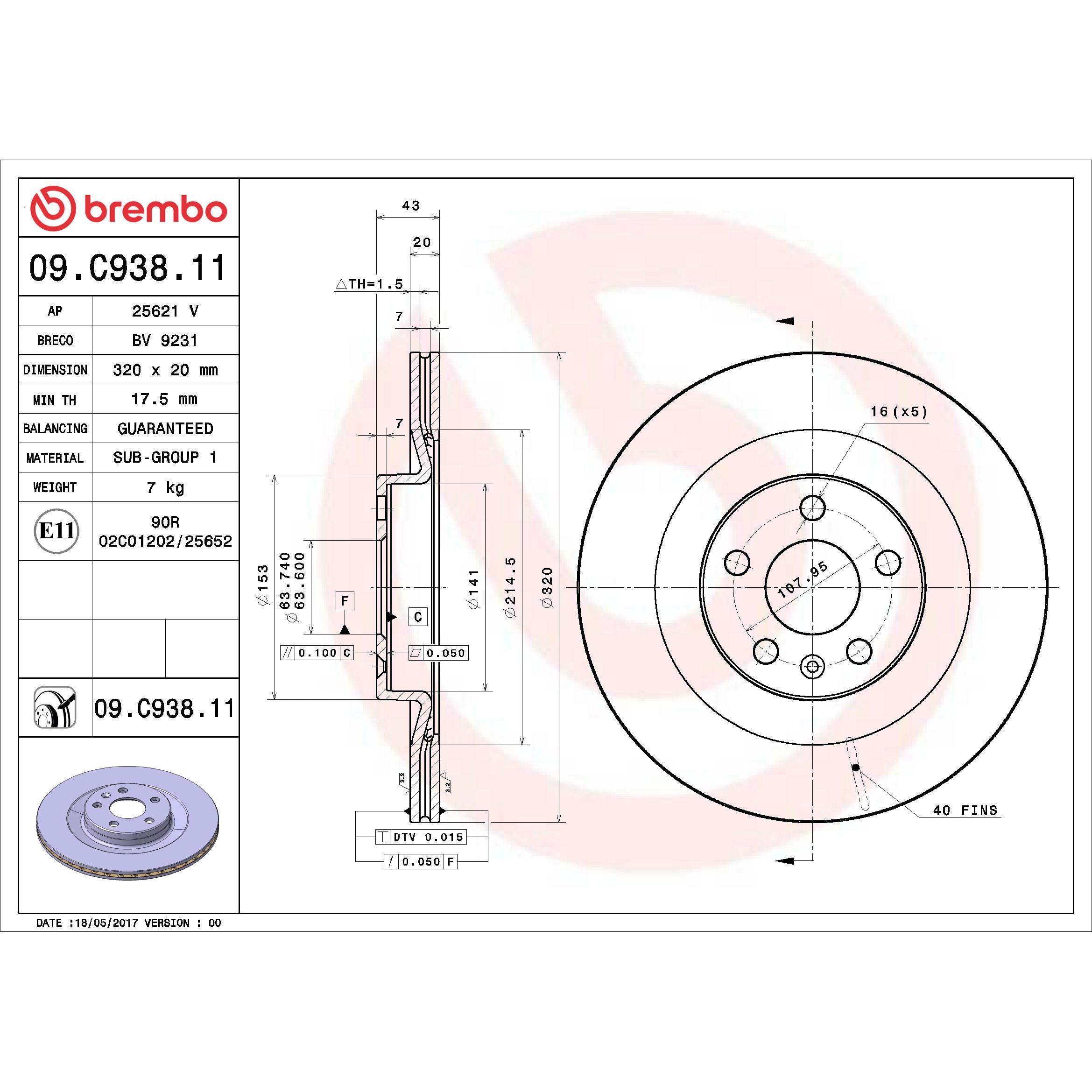 Brembo Disc Brake Rotor 09.C938.11