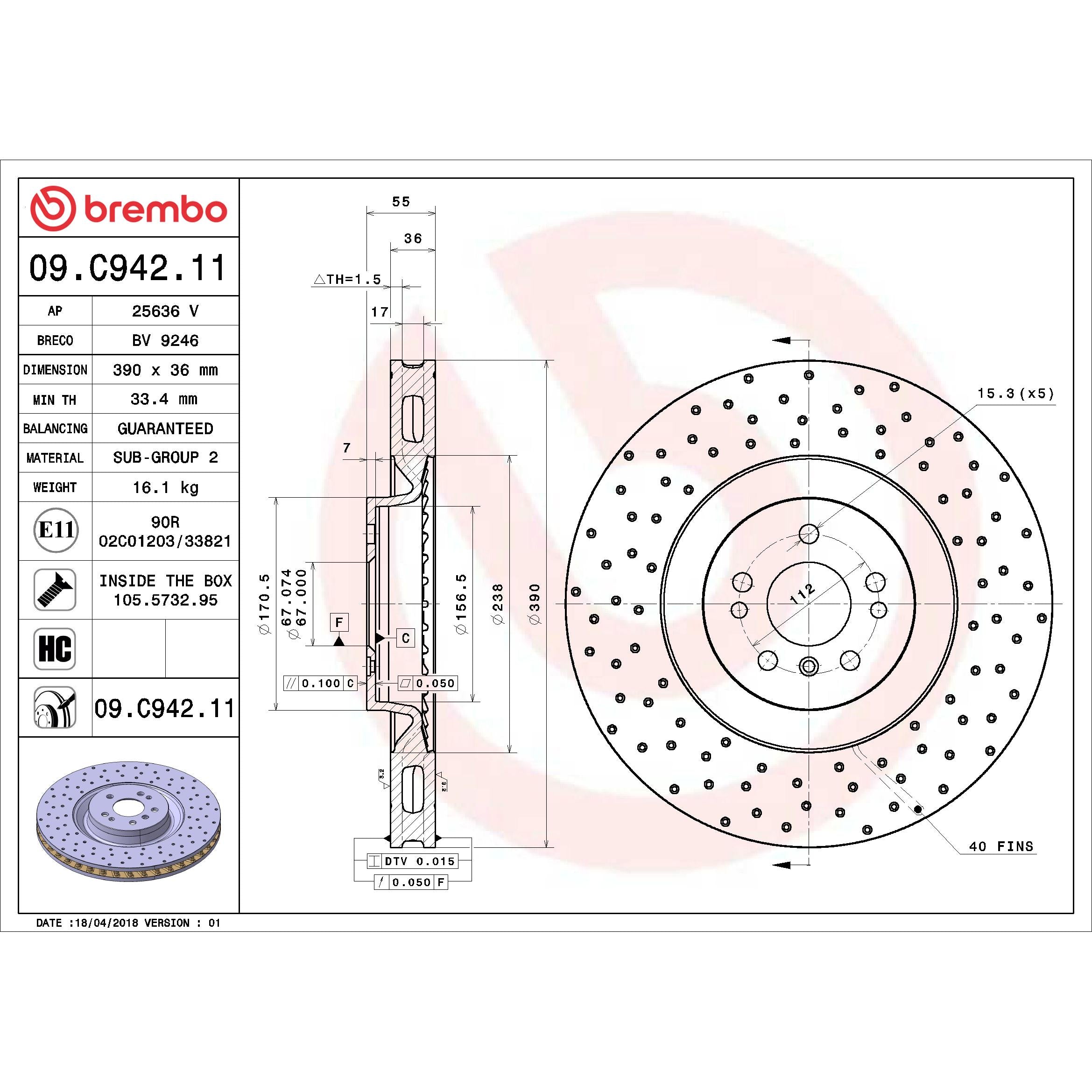 Brembo Disc Brake Rotor 09.C942.11