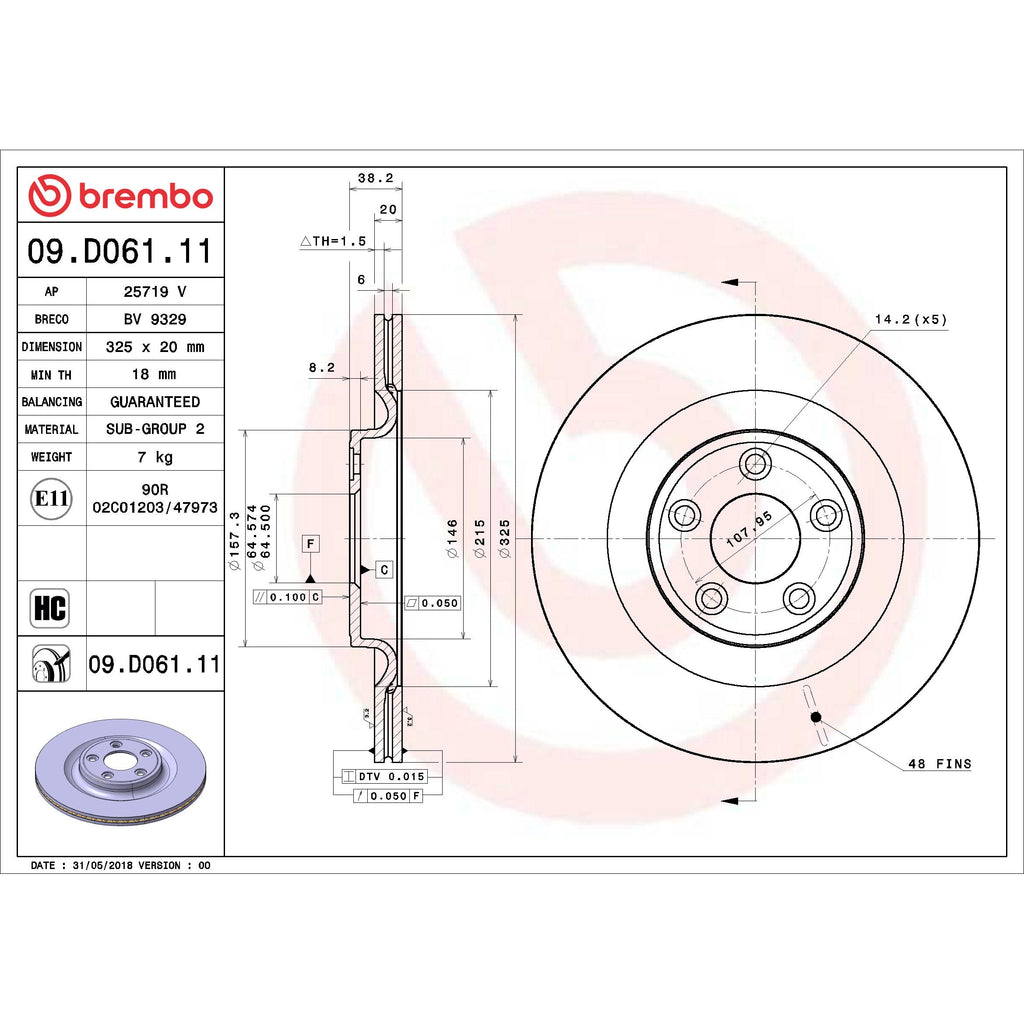 Brembo Disc Brake Rotor 09.D061.11