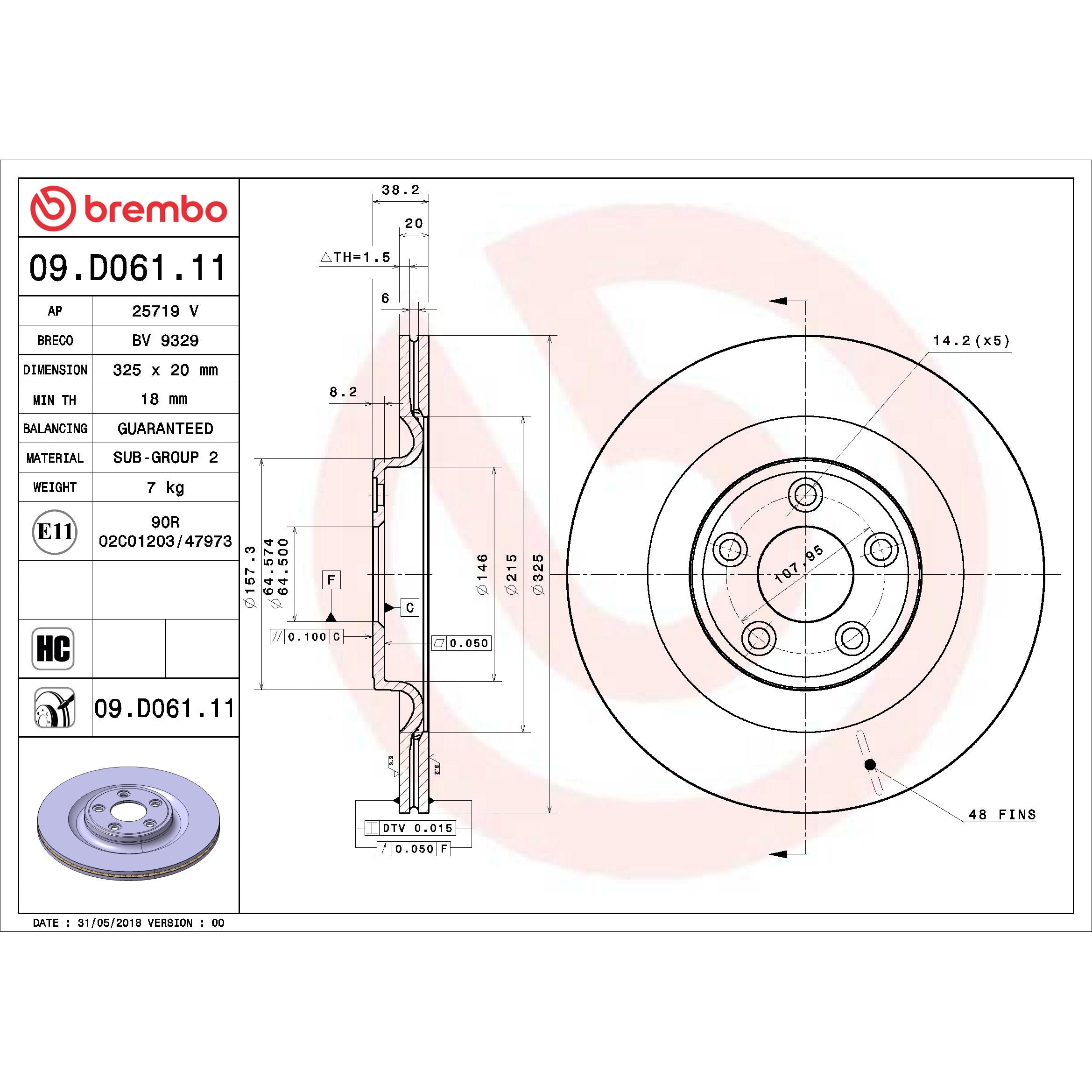 Brembo Disc Brake Rotor 09.D061.11