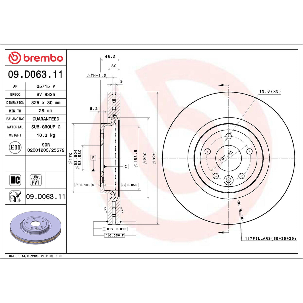 Brembo Disc Brake Rotor 09.D063.11