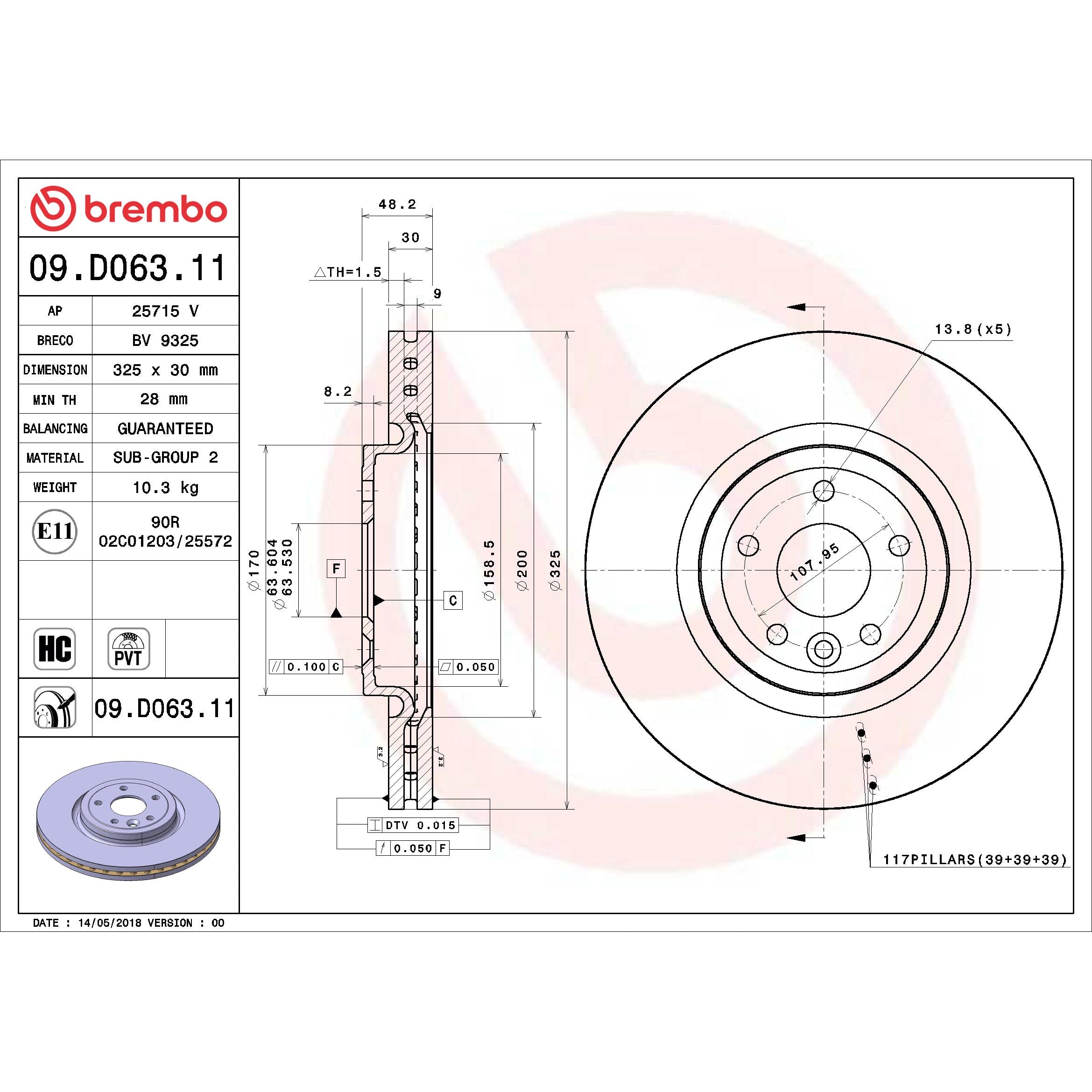 Brembo Disc Brake Rotor 09.D063.11