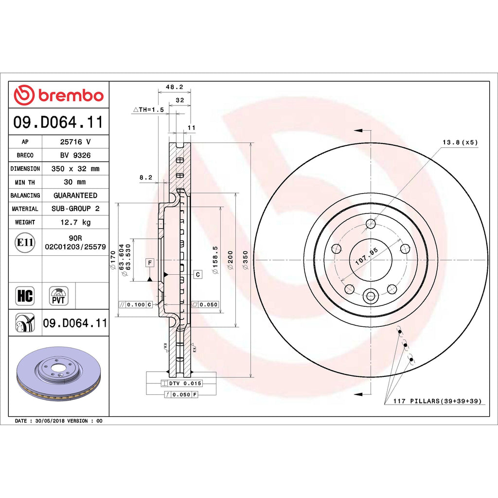 Brembo Disc Brake Rotor 09.D064.11
