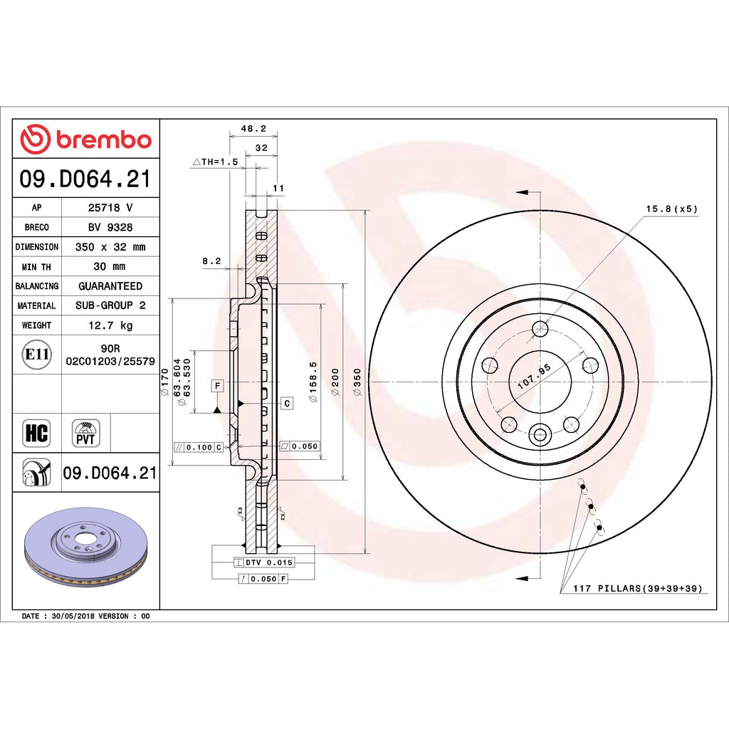 Brembo Disc Brake Rotor 09.D064.21