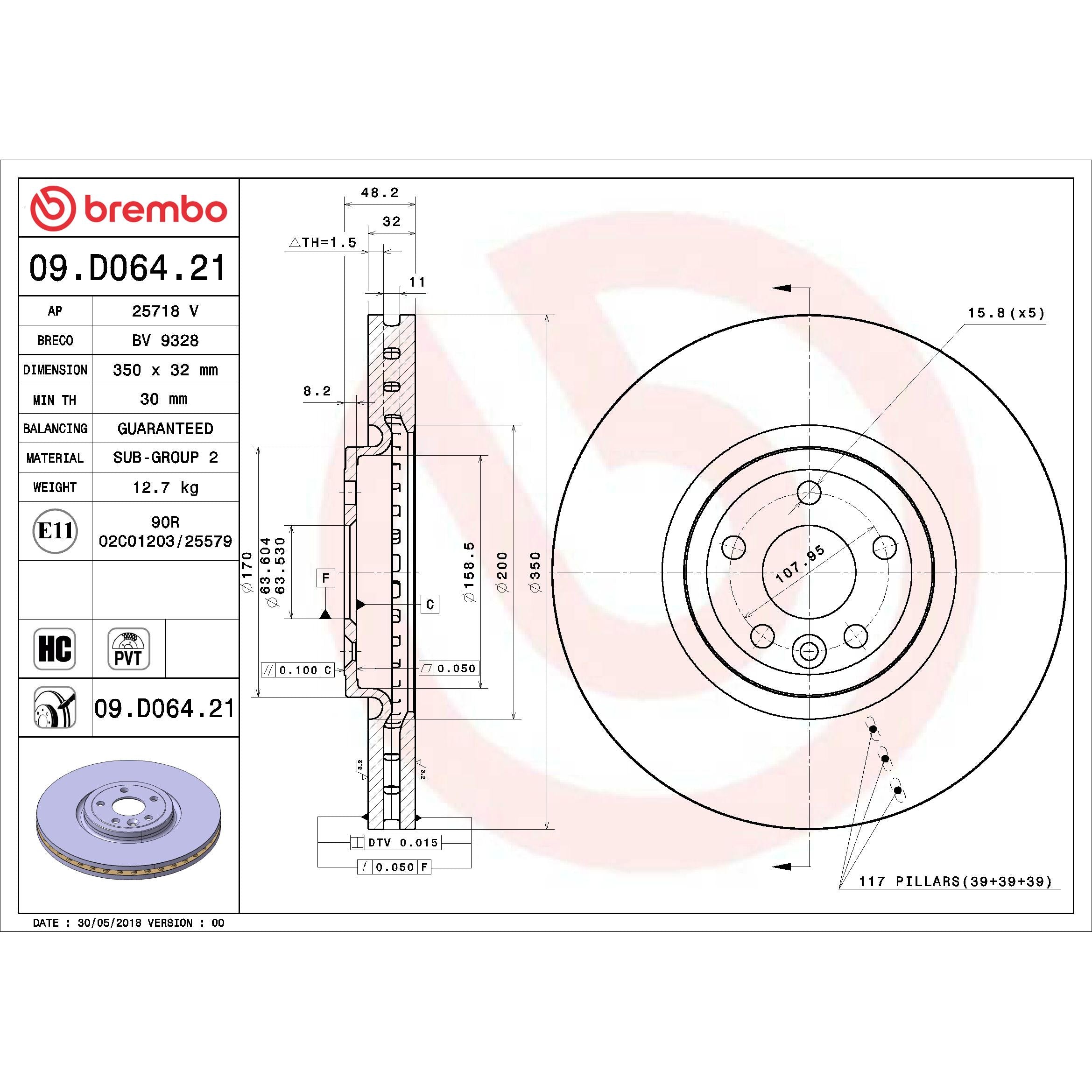 Brembo Disc Brake Rotor 09.D064.21