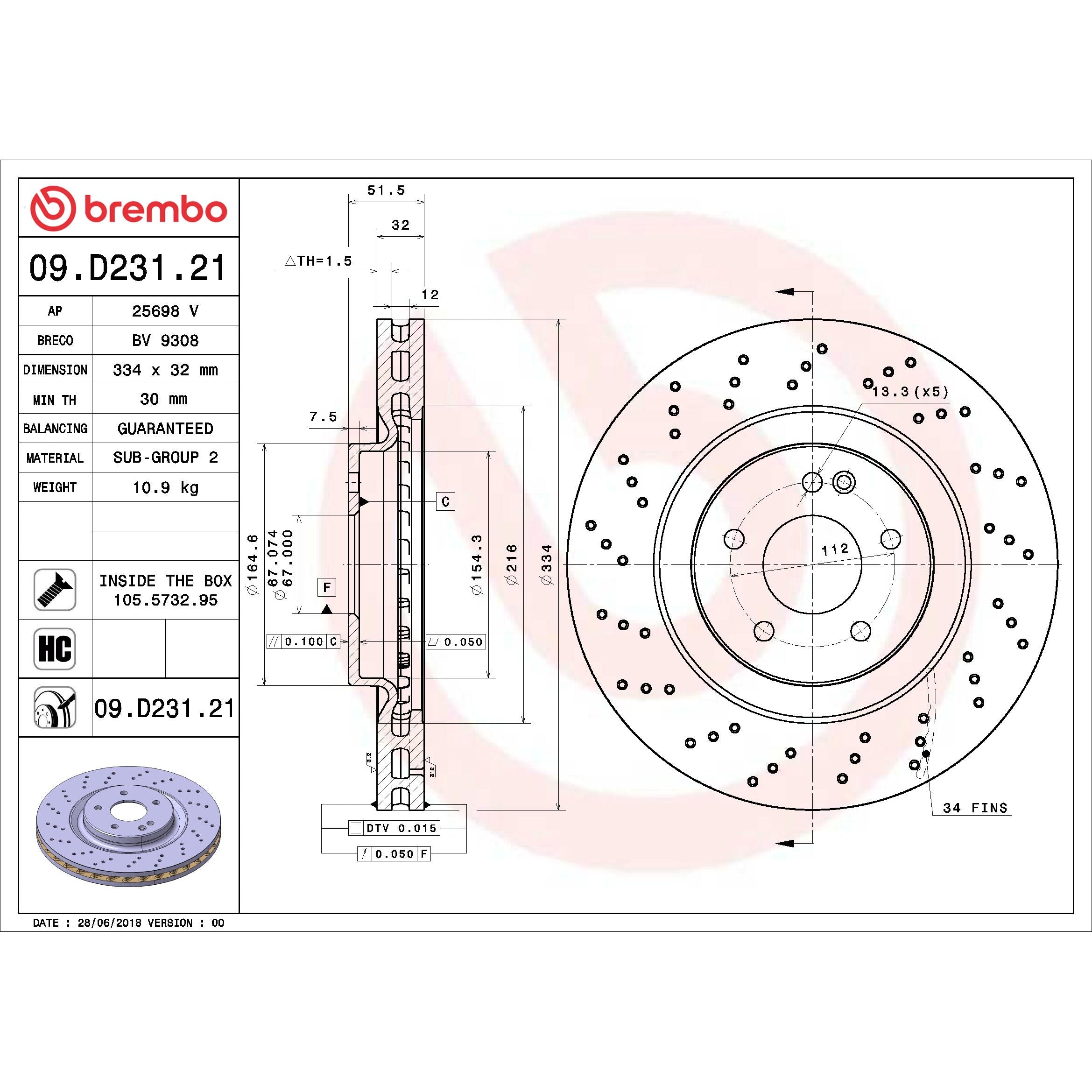 Brembo Disc Brake Rotor 09.D231.21