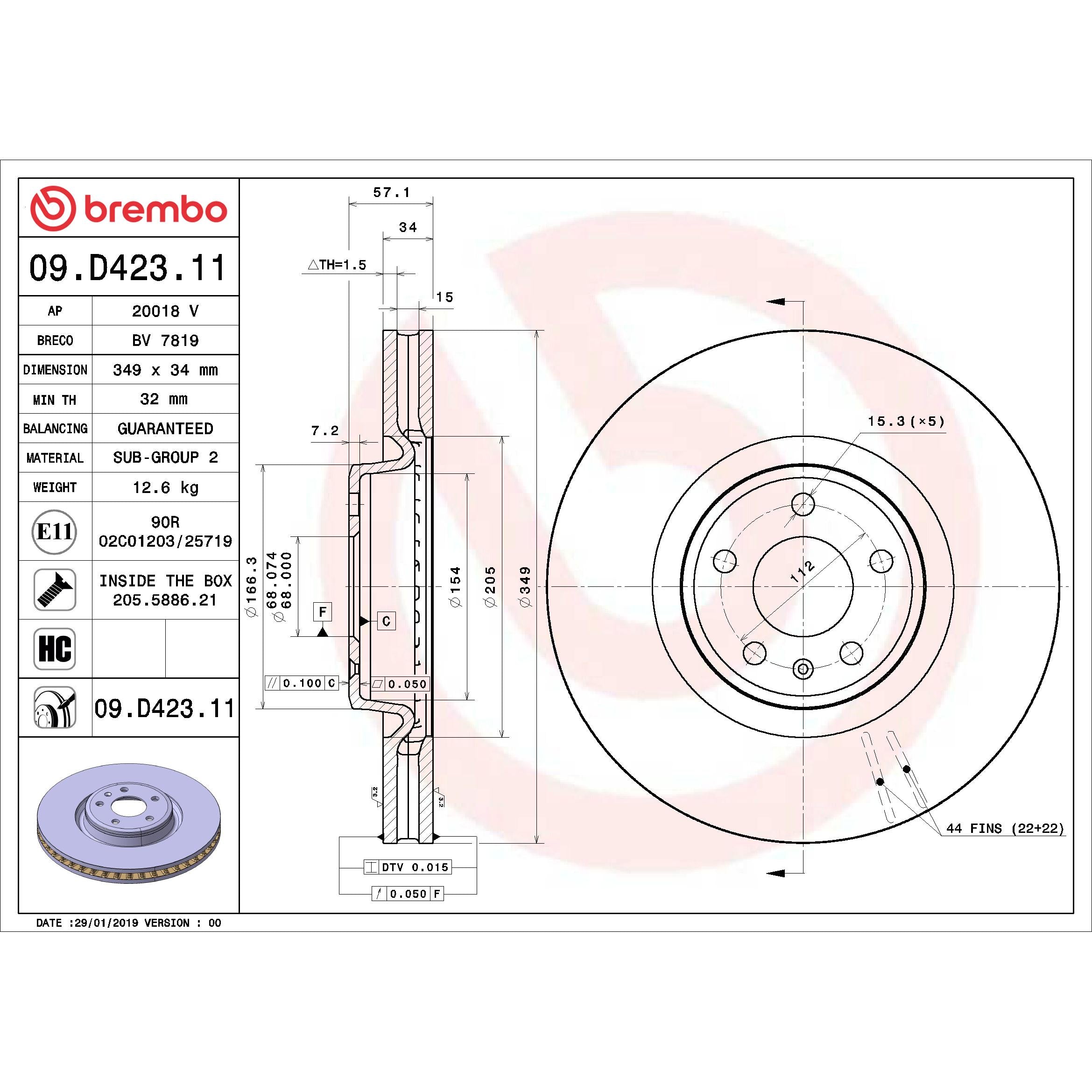 Brembo Disc Brake Rotor 09.D423.11
