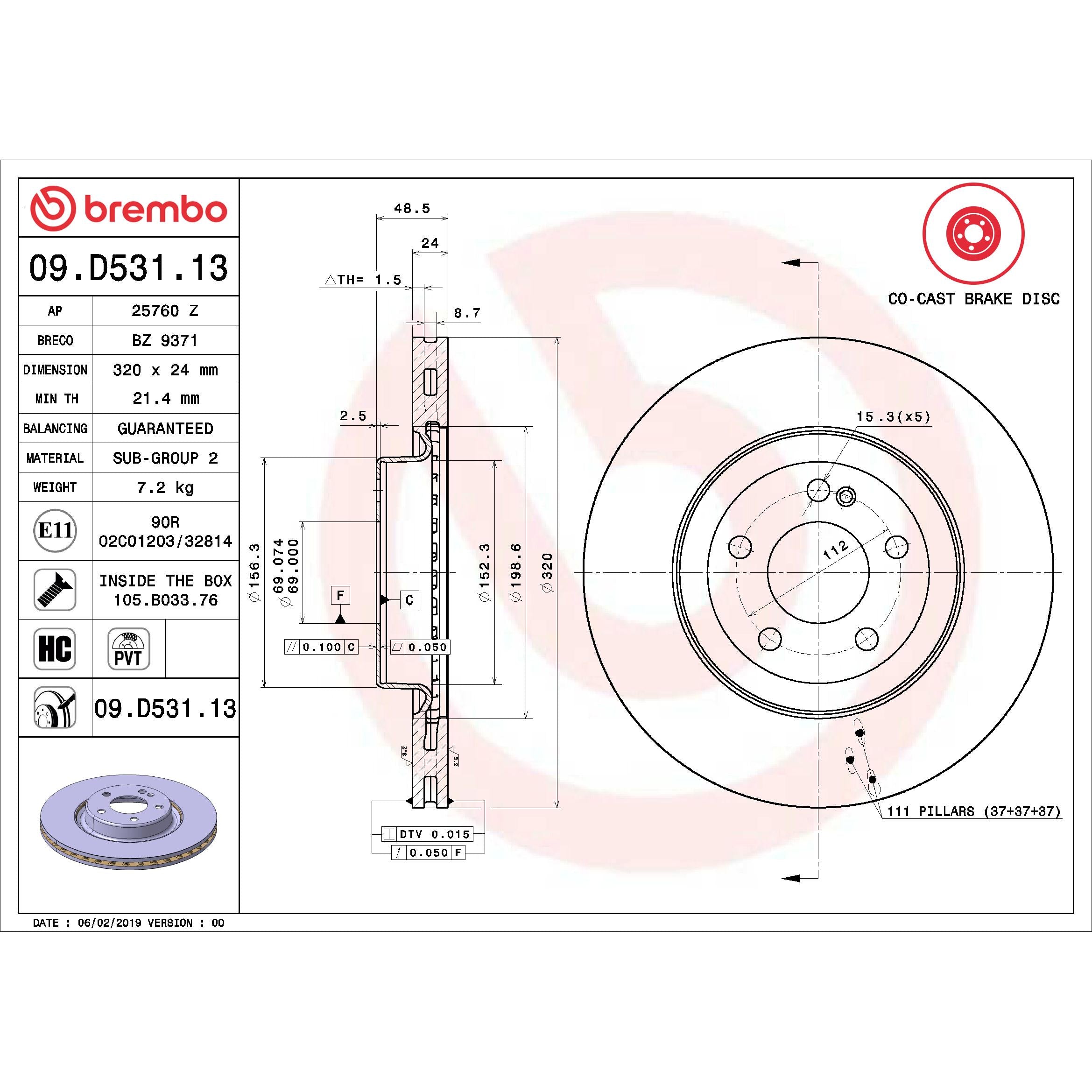 Brembo Disc Brake Rotor 09.D531.13