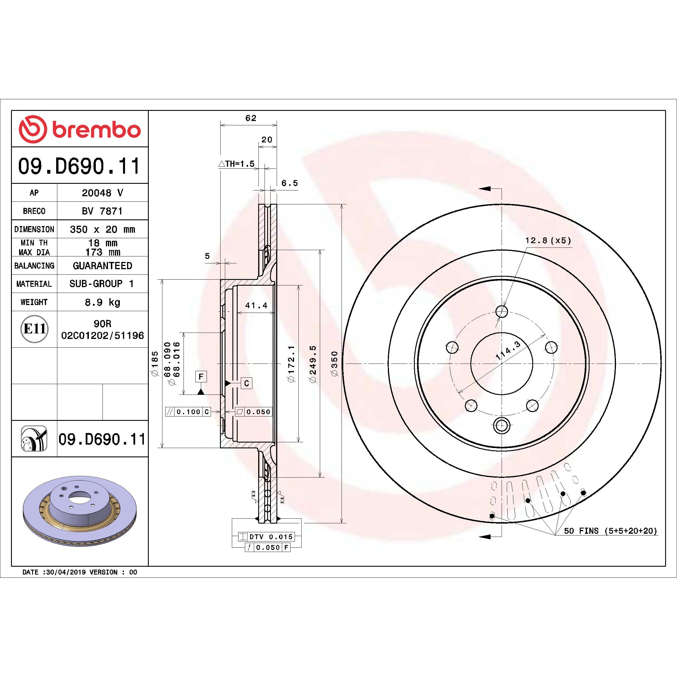 Brembo Disc Brake Rotor 09.D690.11