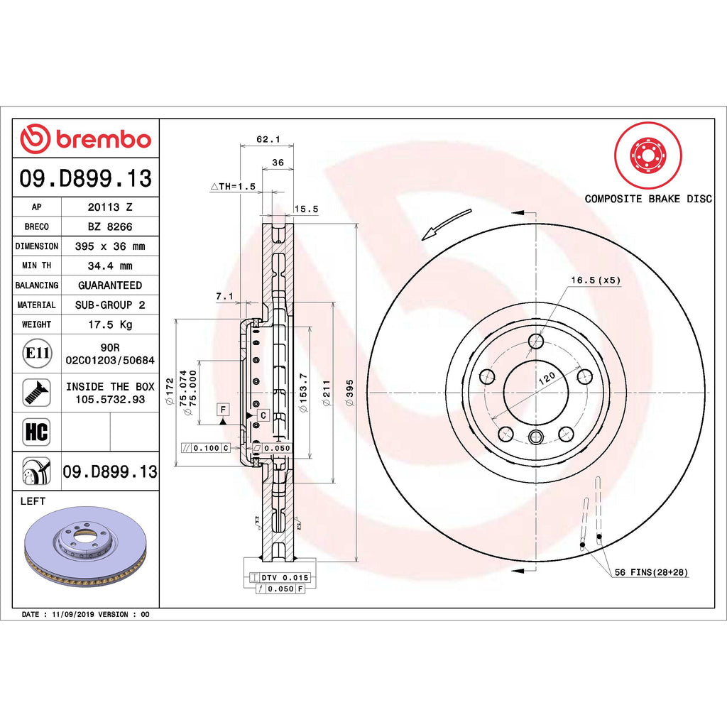 Brembo Disc Brake Rotor 09.D899.13