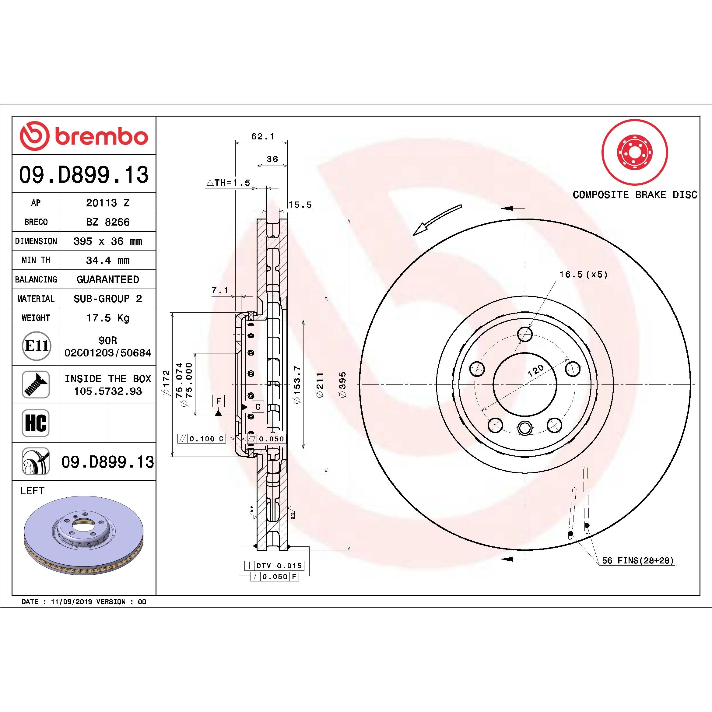 Brembo Disc Brake Rotor 09.D899.13