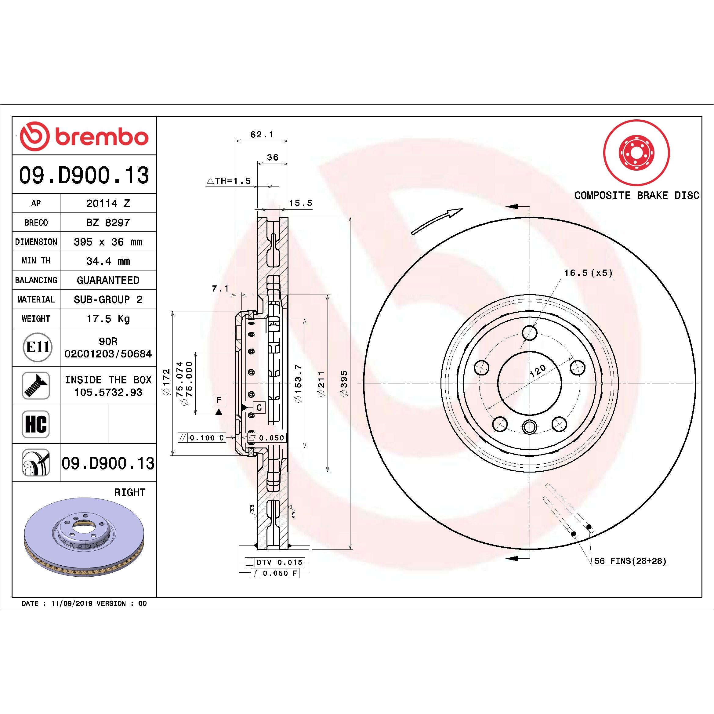 Brembo Disc Brake Rotor 09.D900.13