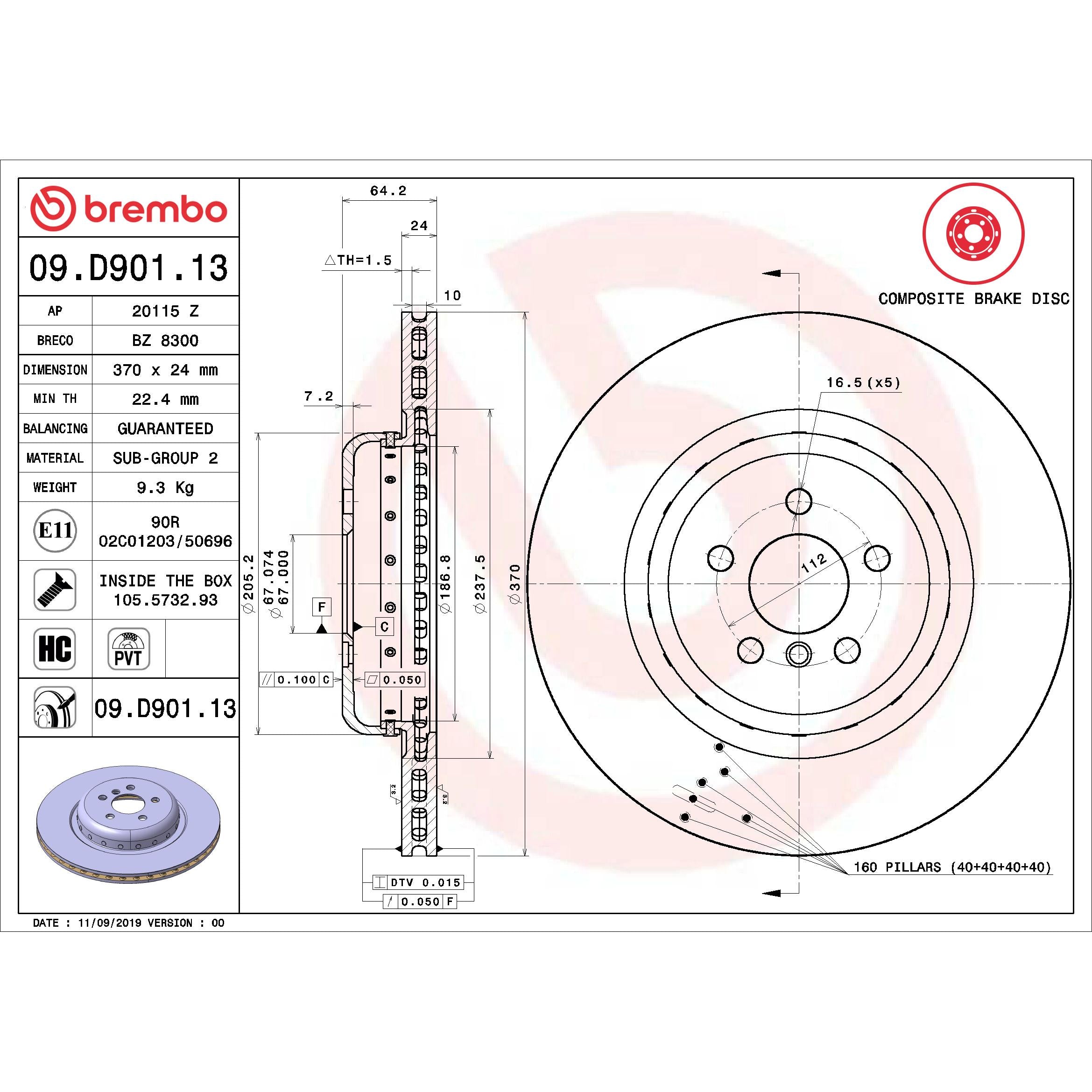 Brembo Disc Brake Rotor 09.D901.13