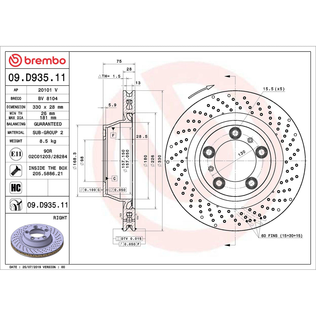 Brembo Disc Brake Rotor 09.D935.11