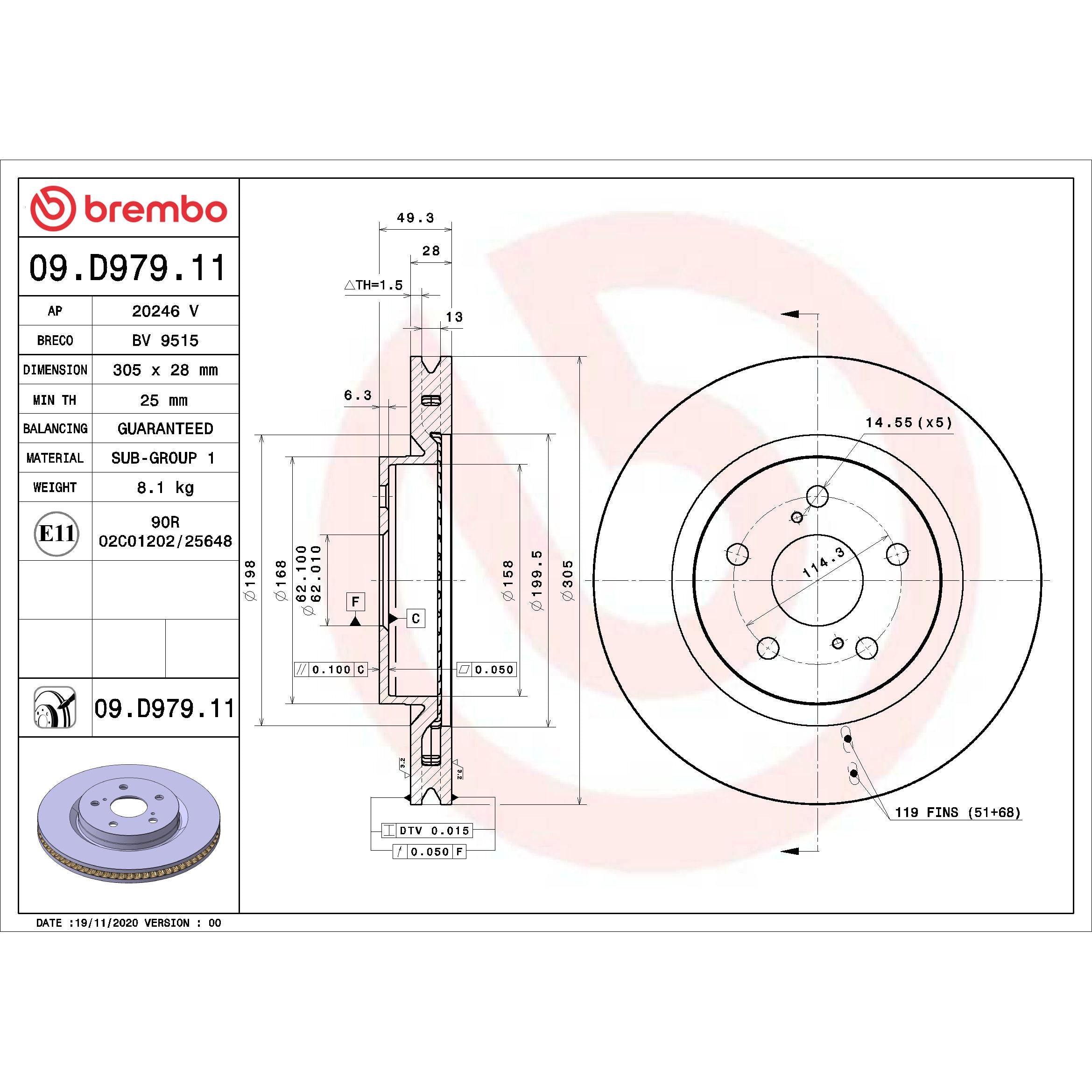 Brembo Disc Brake Rotor 09.D979.11